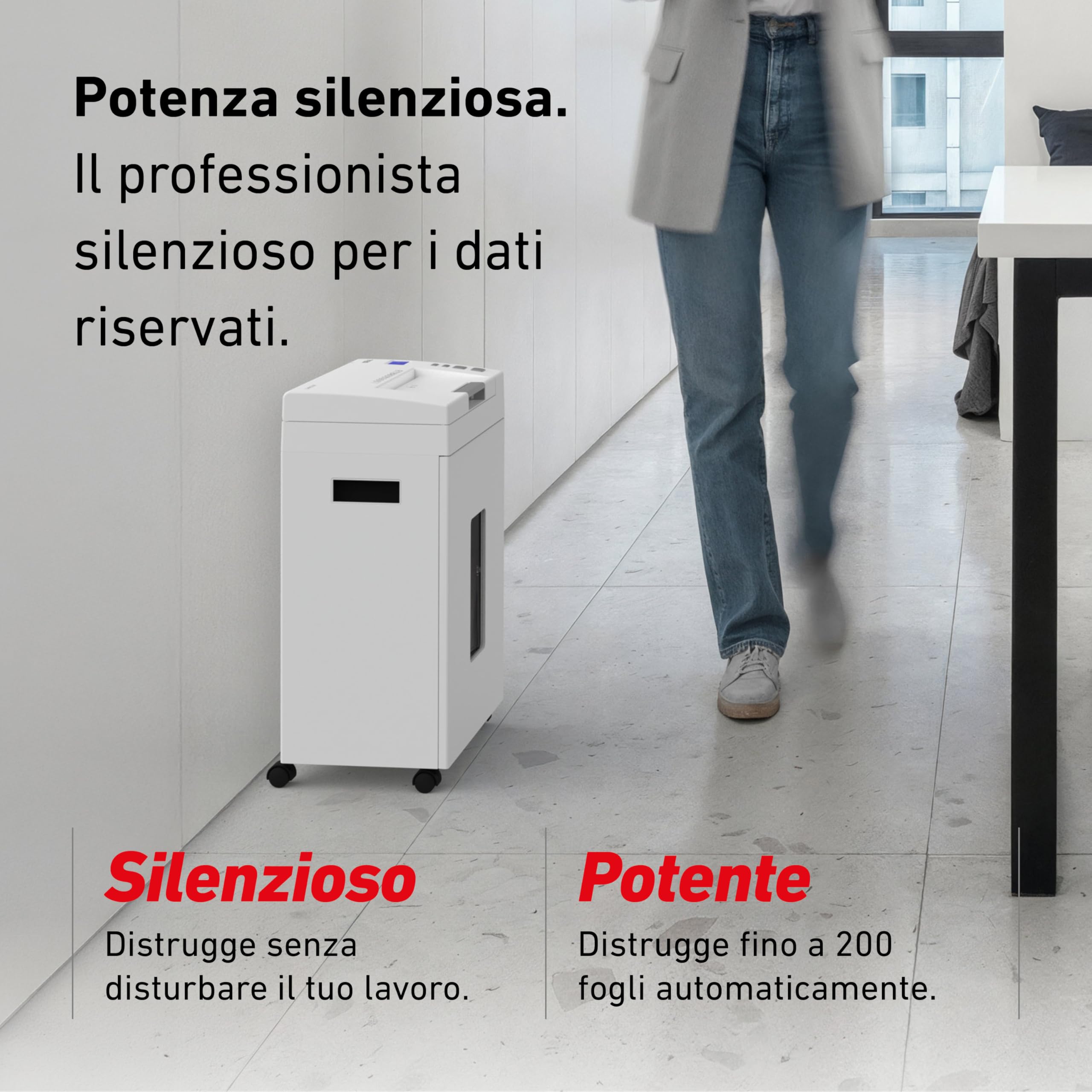 IDEAL Shredcat, Distruggidocumenti, Tritadocumenti di Alta Qualità, Silenziosi e Affidabili, Conformi al GDPR (8292, 4x10mm, P-4)