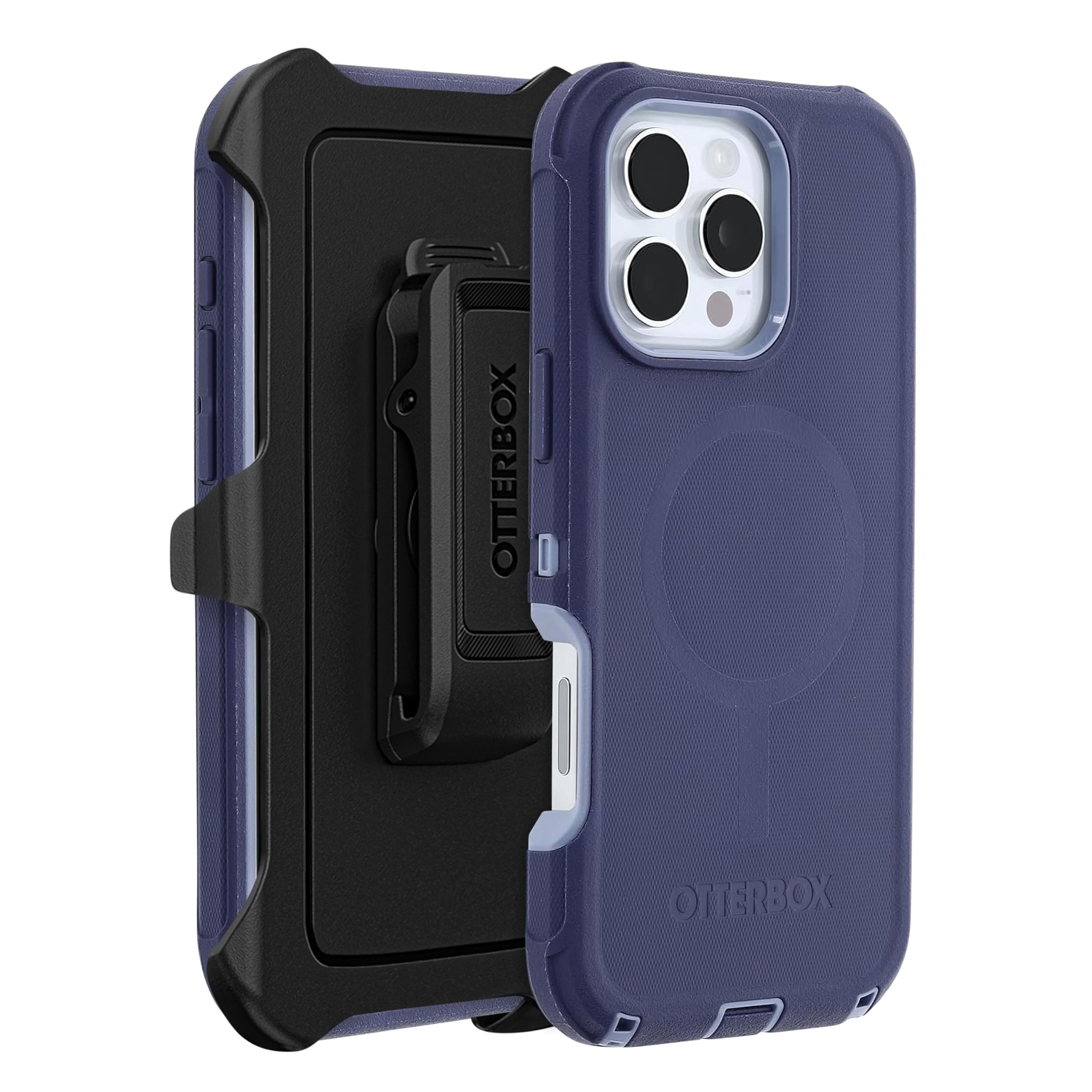 OtterBox iPhone 16 Pro Max (Only) - Custodia MagSafe Defender Series - Denver Dusk (viola) - Clip per fondina inclusa - Magneti integrati - Robusta e durevole - con protezione delle porte - Confezione