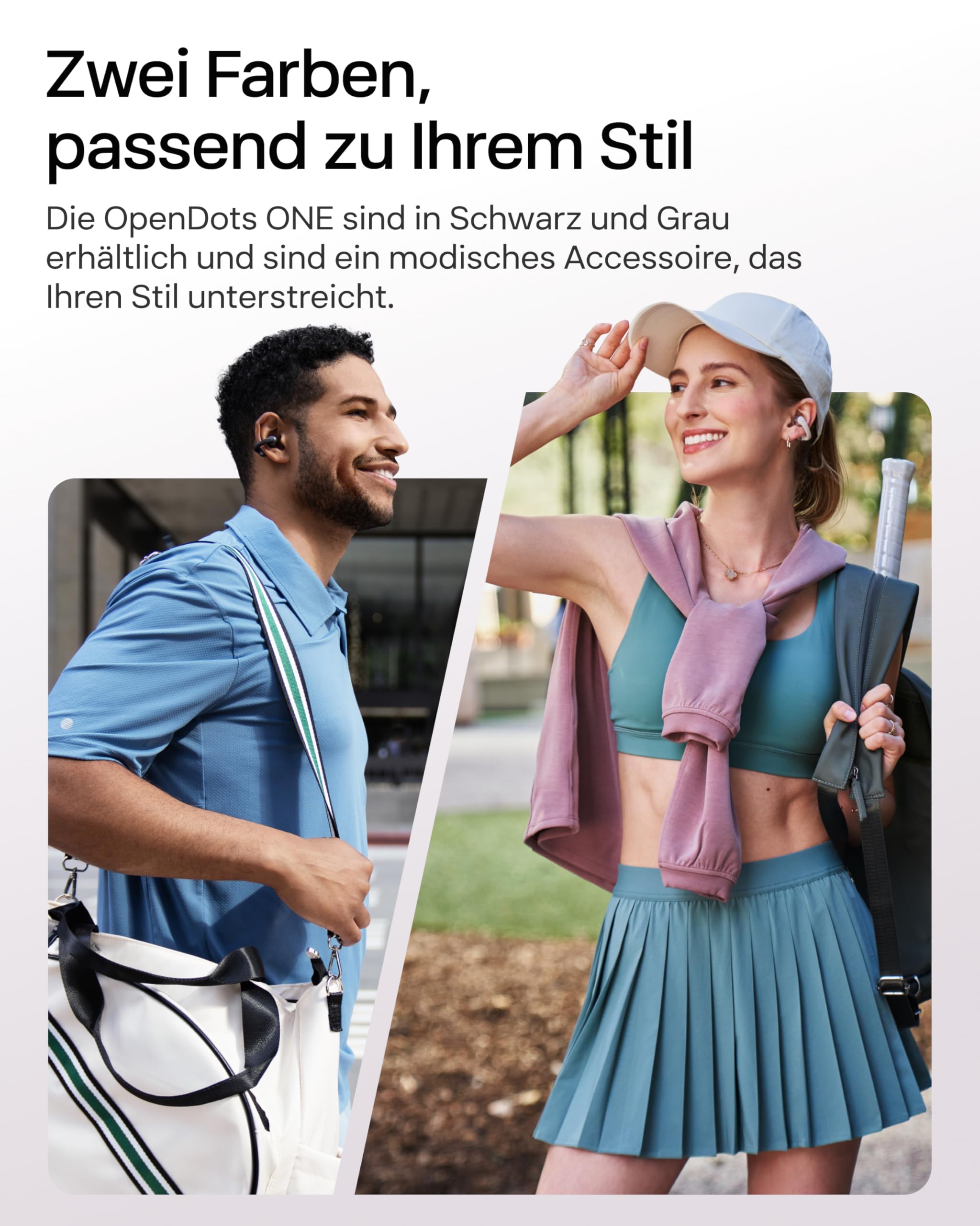 SHOKZ OpenDots ONE Open Ear Kopfhörer, Premium Dolby Audio, Clip On Earbuds mit Mikrofon, Bluetooth 5.4, schnelles Aufladen, 40 Stunden Spielzeit, IP54, Gewicht 6,5g, mit Reinigungstuch, Grau