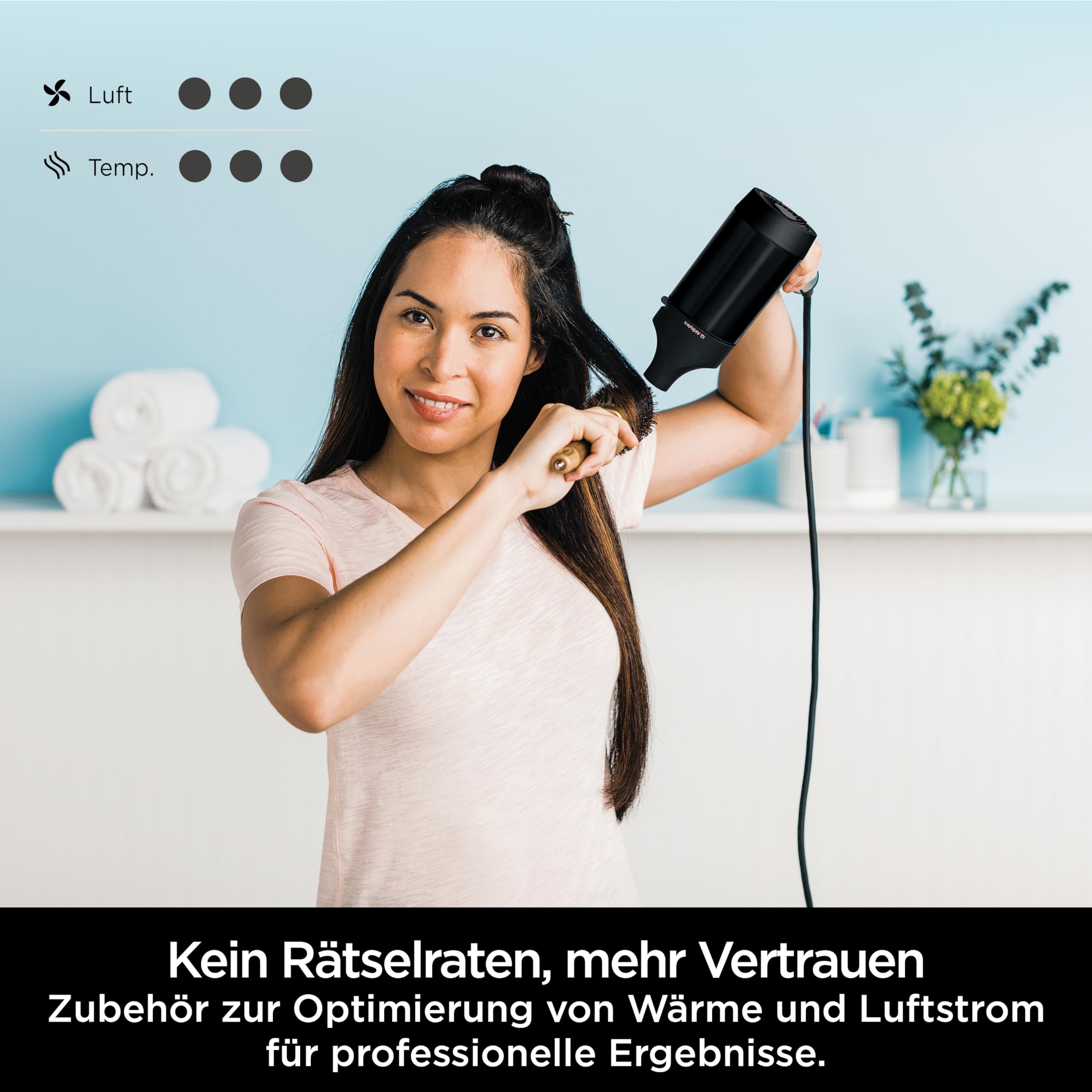 Shark STYLE iQ Ionischer Haartrockner & Styler, 1600W, Schwarz | Schnelltrocknender Föhn ohne Hitzeschäden, Trocknen und Stylen der Haare in einem Schritt mit dem 2-in-1-Konzentrator