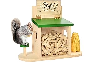 Easy-Fill Squirrel Picnic Table Feeder for Outside Decor