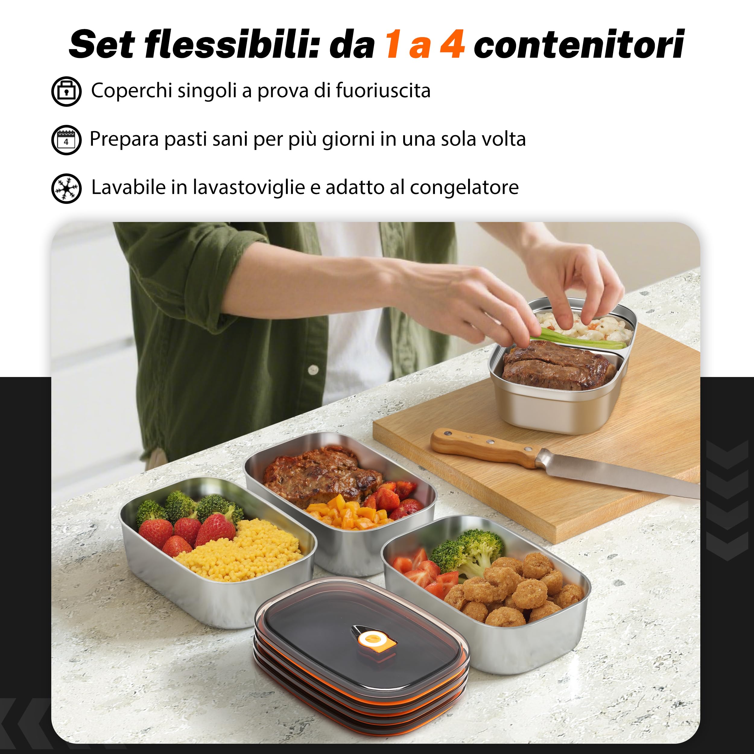 Scaldavivande Elettrico Portatile,120W Scalda Vivande Portatile Elettrico Riscaldamento Ultrarapido 12V/24V/230V Porta Pranzo Riscaldabile per Viaggi, Lavoro, Auto, Camion (1,5L x 2)