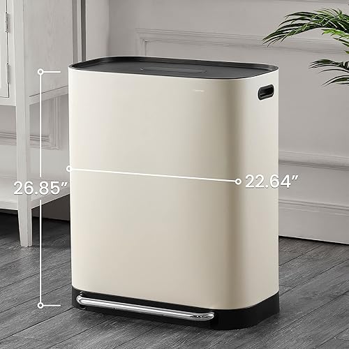 Miniatura 6 de happimess HPM1014D Beni - Papelera de cocina de reciclaje de 16 galones con doble cubo, para el hogar, dormitorio, baño, sala de estar, habitación