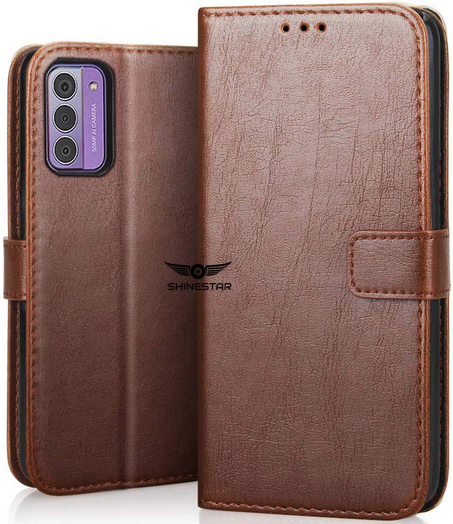 SHINESTAR Nokia G42 5G Flip Back Cover | PU Leather Flip Cover Wallet Case with TPU Silicone Case Back Cover for Nokia G42 5G - Classic Brown (B0CN12WR87) Amazon Price History, Amazon Price Tracker