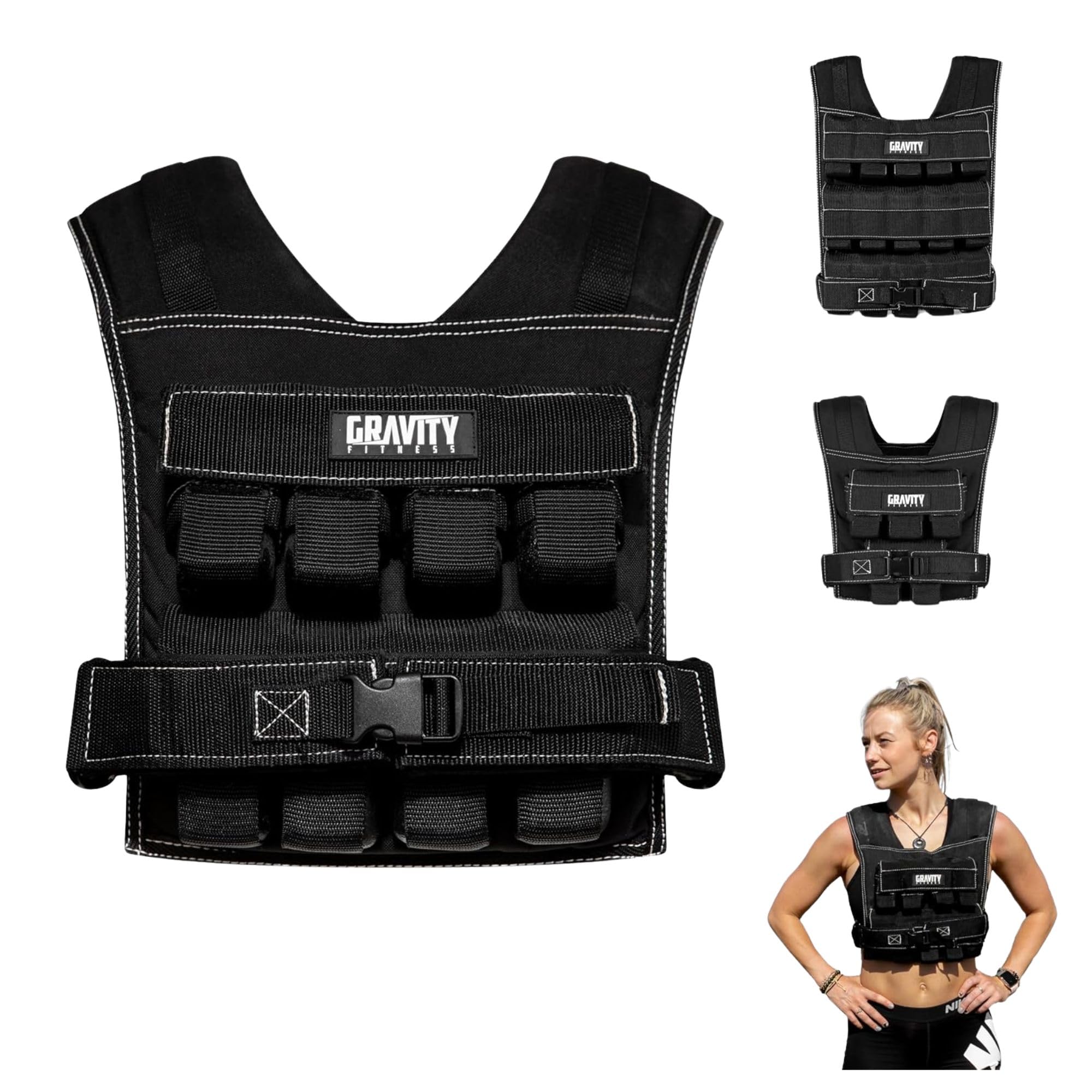 Gravity Fitness Weighted Vest - 15kg - 20kg - Fully Adjustable. Calisthenics, Crossfit, Strength Training, Home And Commercial Use.