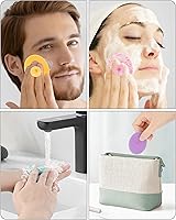 Vista 7 de Exfoliante facial, 8 unidades de silicona para mujeres, cepillo de limpieza facial, almohadilla de poros para acné para limpieza profunda, cuidado