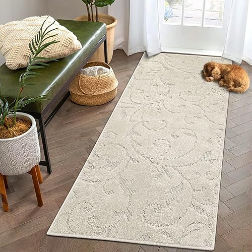 Miniatura 1 de Alfombra de pasillo sólida de 2 x 6 pies, moderna para pasillo de cocina, antideslizante, bohemio, lanudo y suave, para entrada, sala de estar,