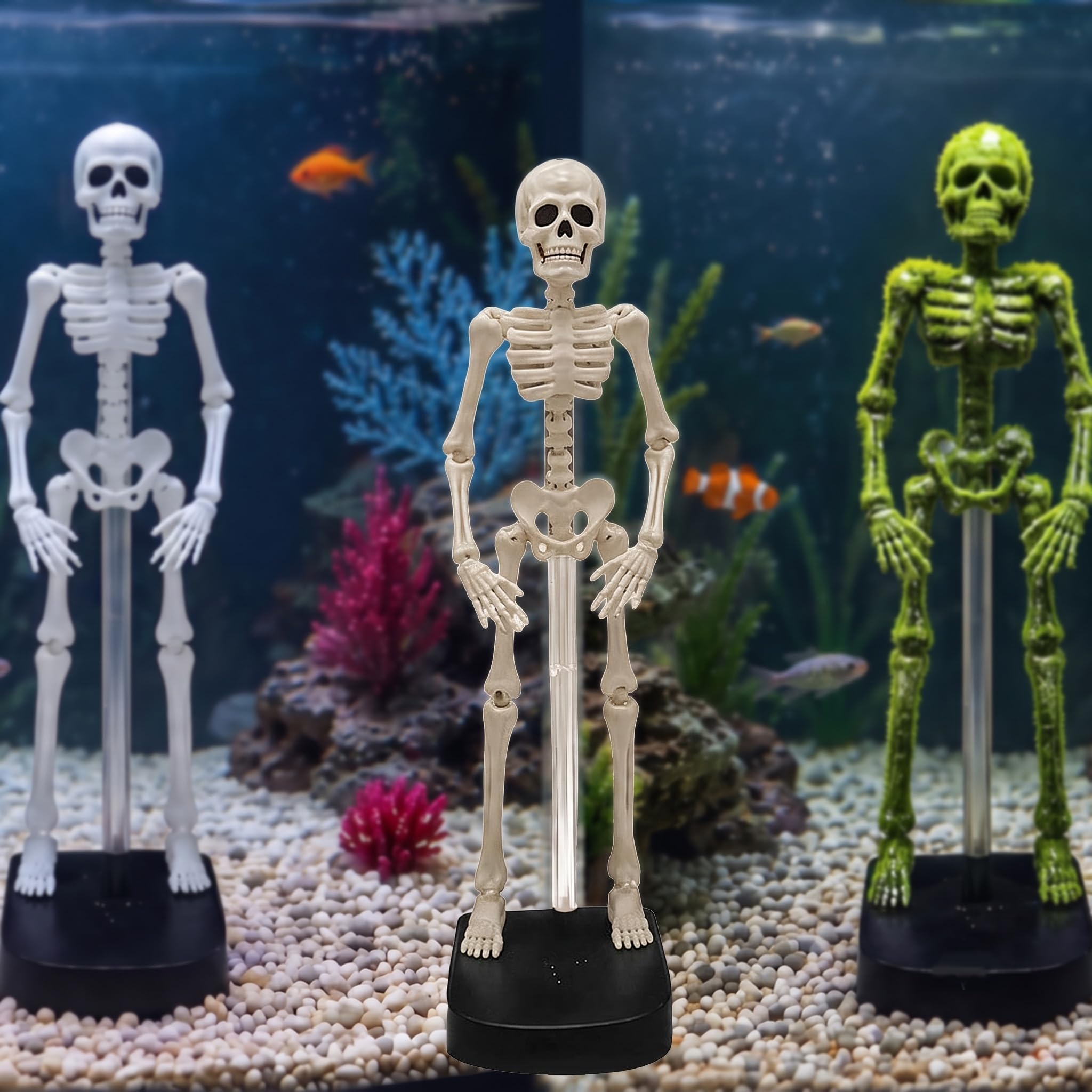 Dancing Skeleton Aquarium Bubbler with Air Hose and Air Pump