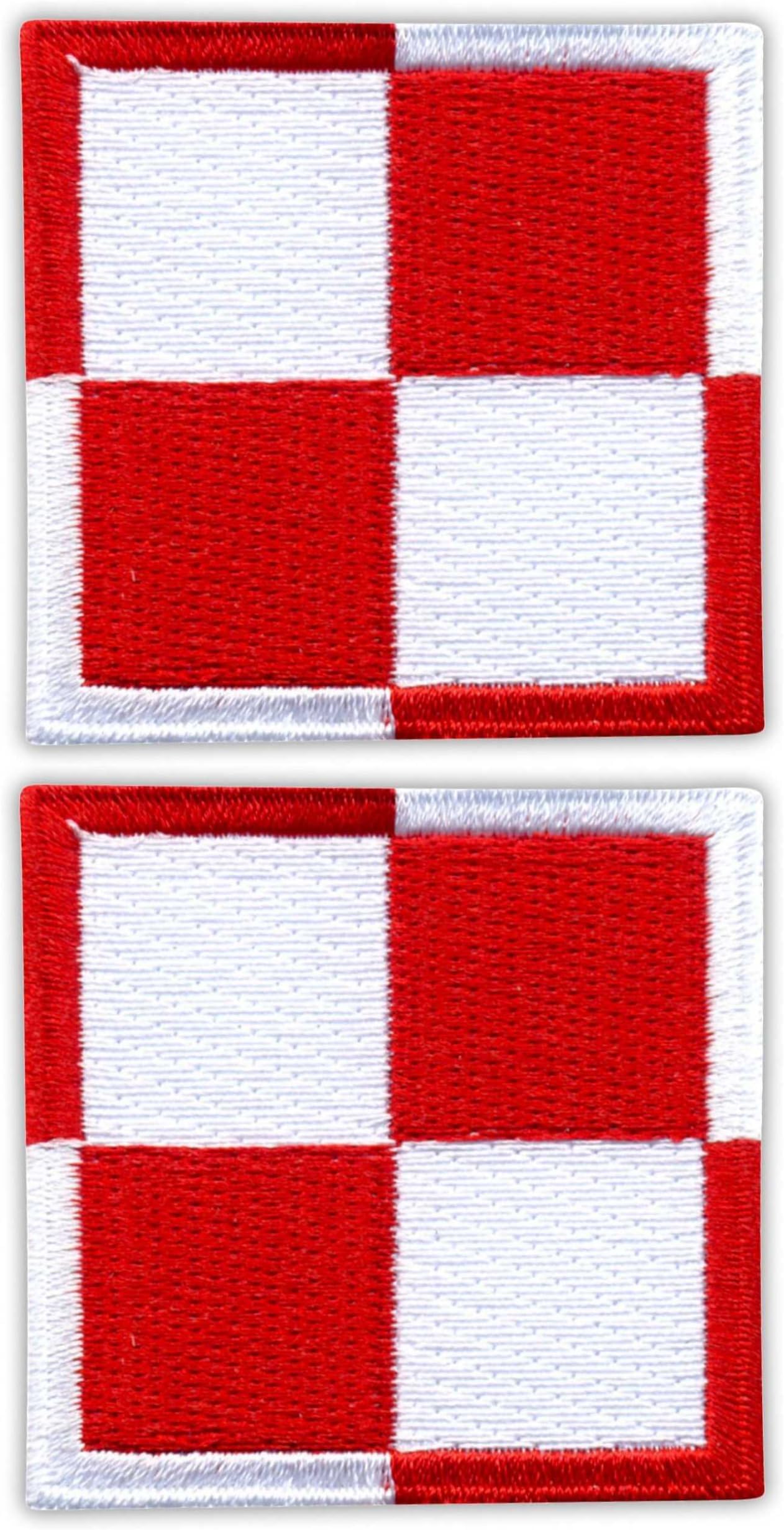 Set of Two - Patchion Poland/Polish Air Force Checkerboard 2" - Sew-on - Embroidered Patch/Badge/Emblem