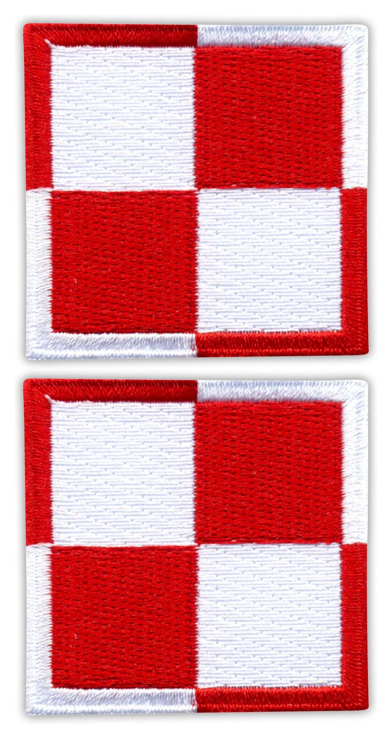 Set of Two - Patchion Poland/Polish Air Force Checkerboard 2" - Sew-on - Embroidered Patch/Badge/Emblem