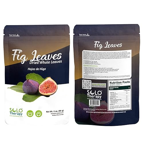 Té de hierbas de hojas de higo 2 oz (56 g) Hoja De Higo Te, Bolsa resellable de pie, té de hoja de higo, hojas enteras secas de higo