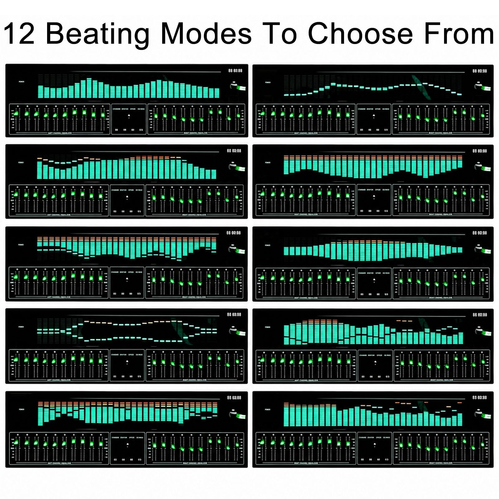 JOSBY Ecualizador Gráfico Estéreo con 31 Bandas De Espectro Dinámico, Compatible con 12 Modos De Ritmo Y Decodificación Óptica/coaxial, Sintonización Dual Sin Pérdidas De 10 Bandas