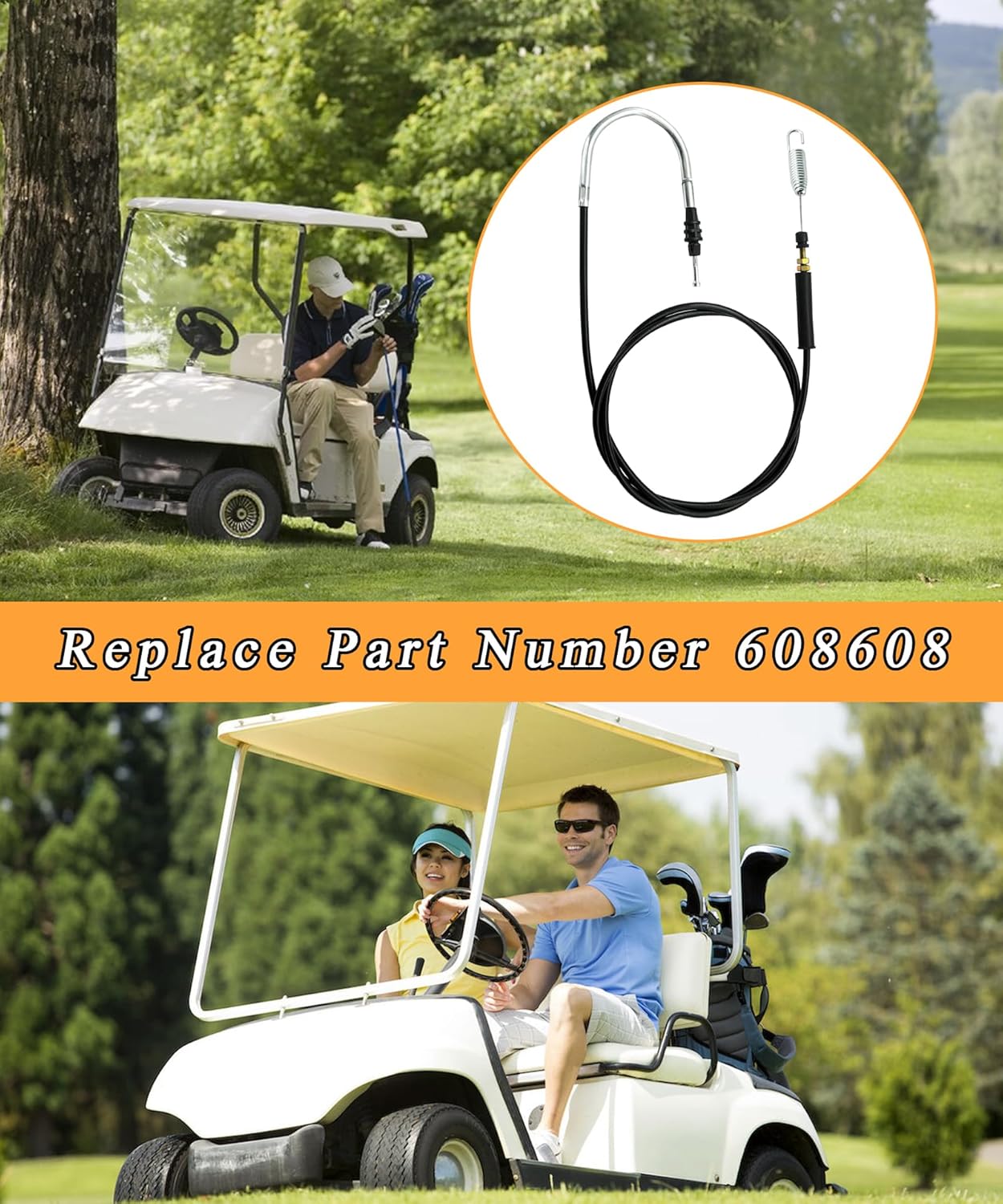 Golf Cart Accelerator Throttle Cable Fits for E-Z-GO Cushman,for Express MPT Shuttle ST Terrain TXT Workhorse 2008-2024,Replace 604899 608608