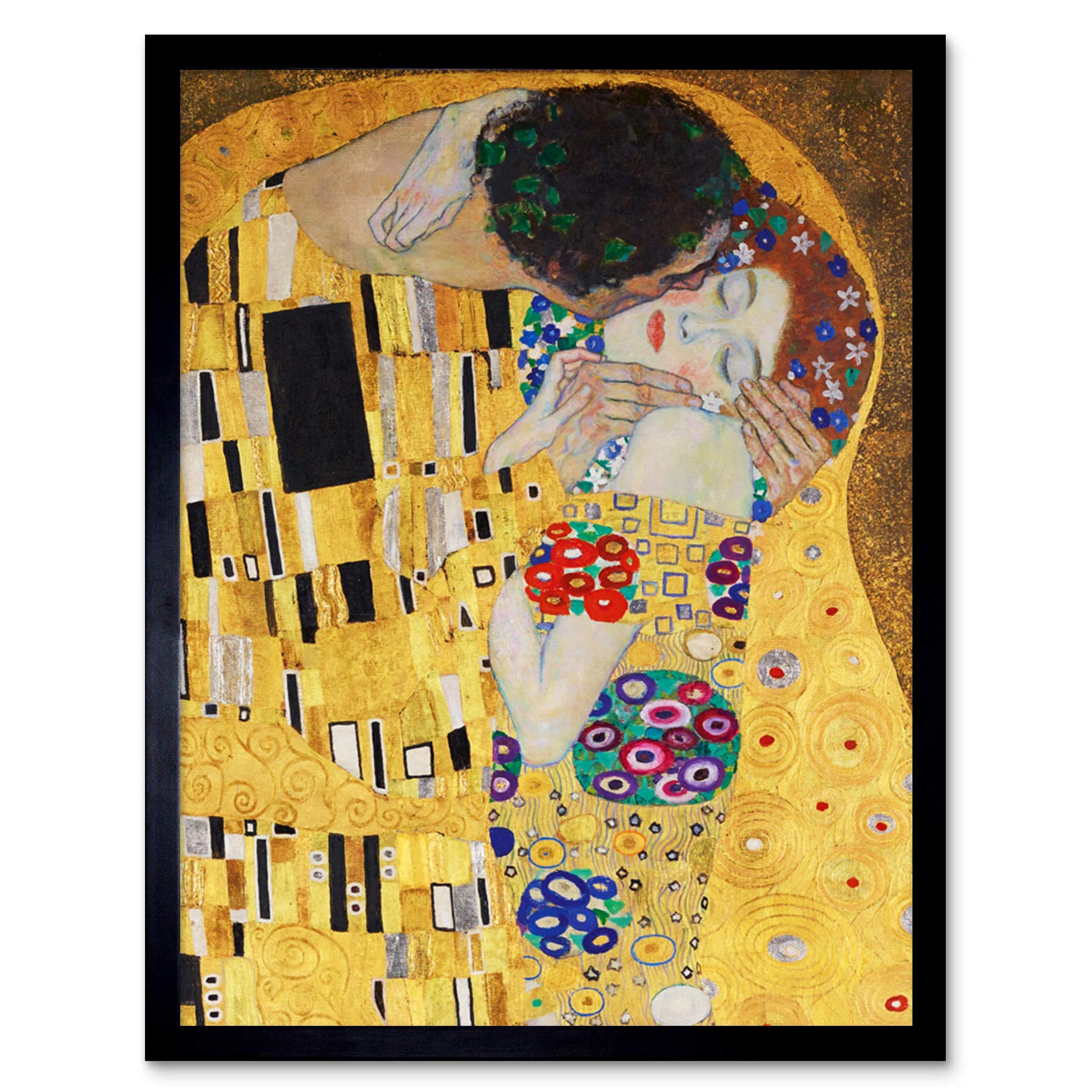 Wee Blue Coo Klimt The Kiss Art Print Framed Poster Wall Decor 12x16 inch