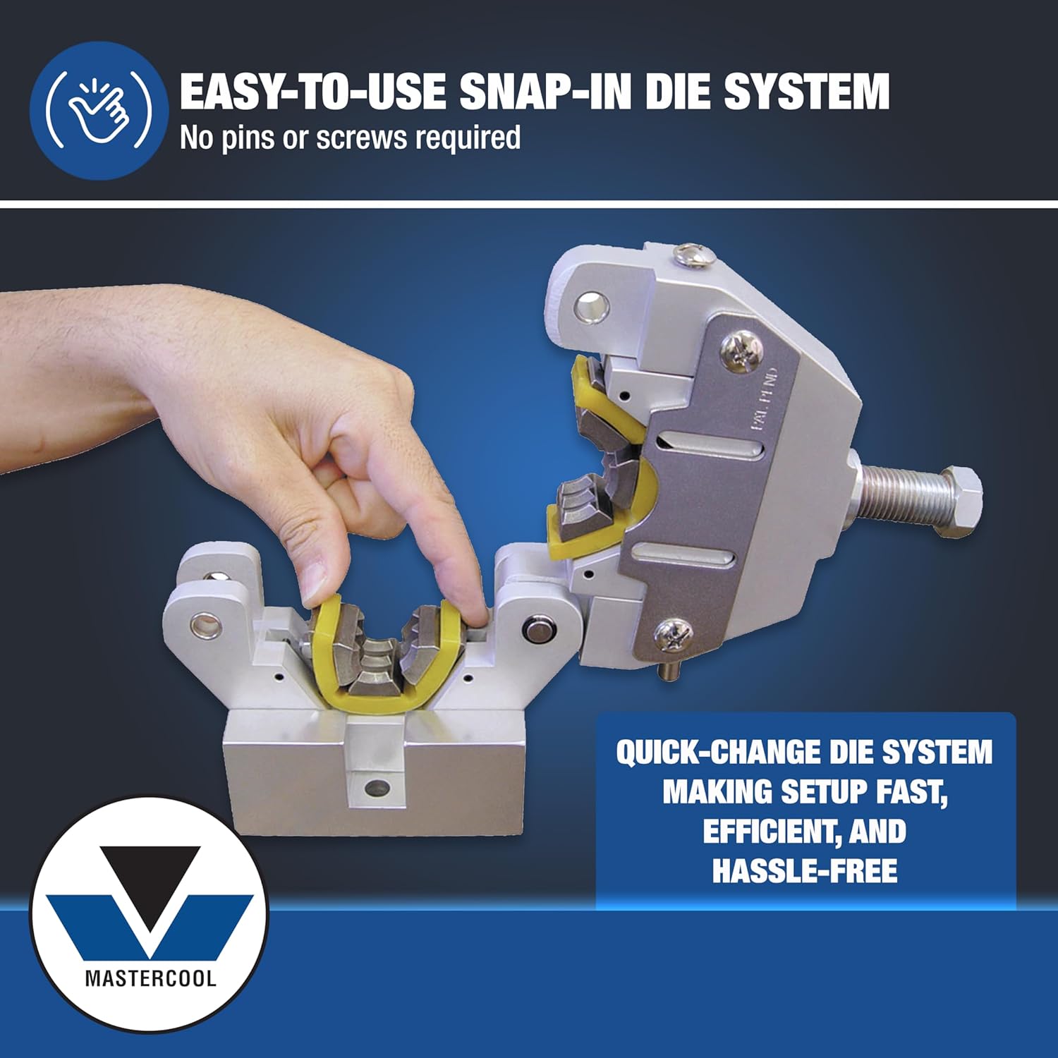 Mastercool 71550 Manual A/C Hose Crimper | Bench-Mount or Vise Use | No Pins or Screws | Crimps #6, #8, #10, #12 Hoses | Professional-Grade, Durable, and Reliable