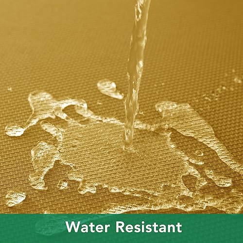 Miniatura 3 de Biscaynebay Textured Fabric Square Christmas Tablecloths 54x54 Inches, Gold Water Resistant Spill Proof Tablecloths for Dining, Kitchen, Wedding and