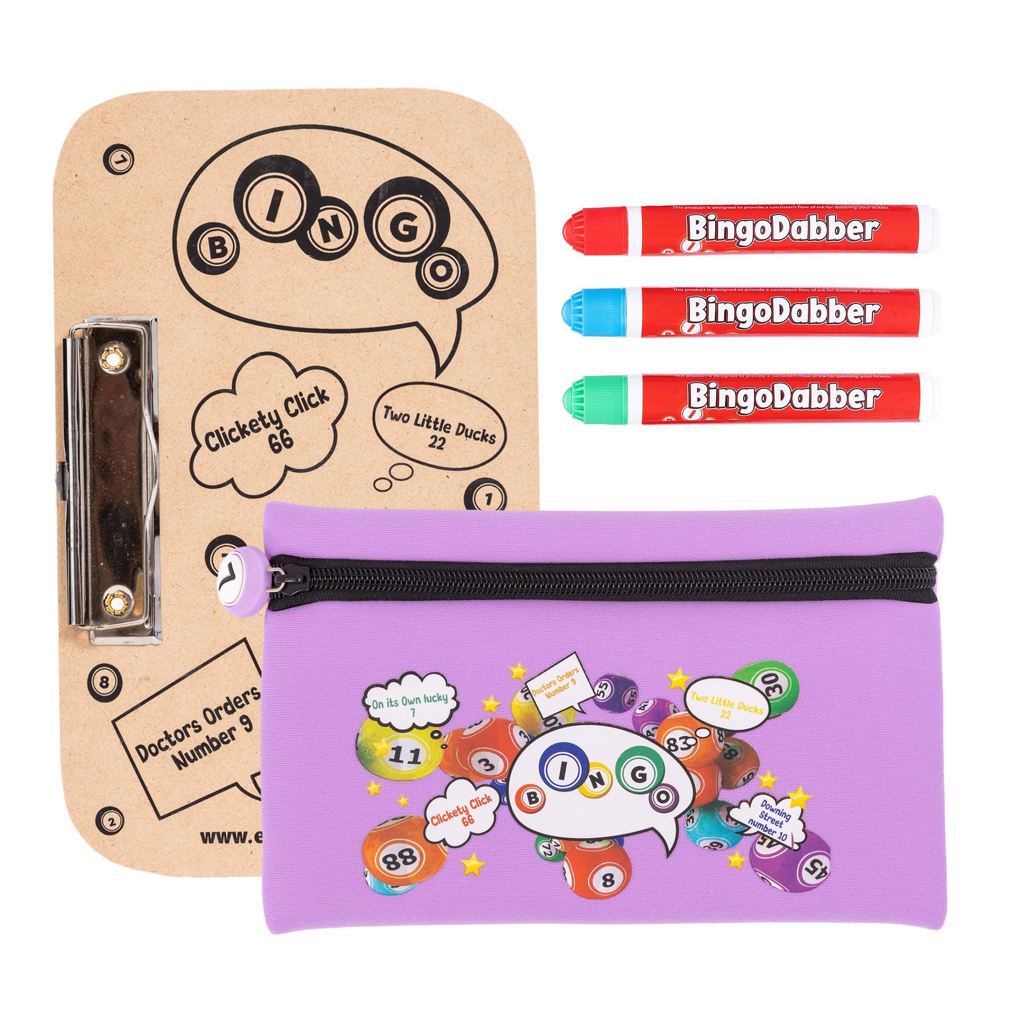 evelay Bingo Dabber Case Holder Gift Set, Purple, 21.5cm x 14cm