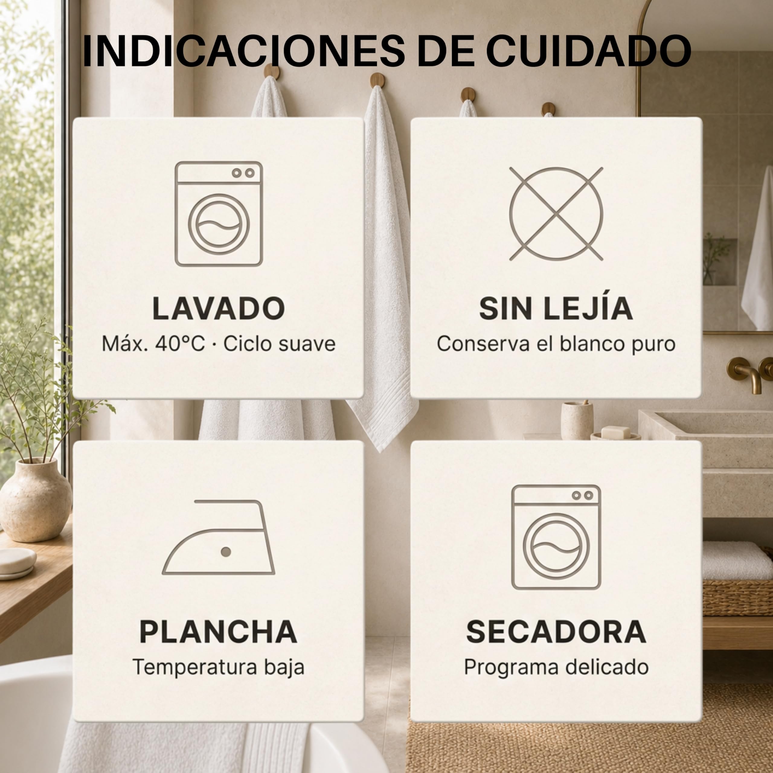 NOVOTEXTIL Juego Toallas Ducha 6 Piezas – 2 Ducha 70x140 + 4 Cara 30x50 – 100% Algodón 500 g/m² – Suaves y Alta Absorción (Blanco)