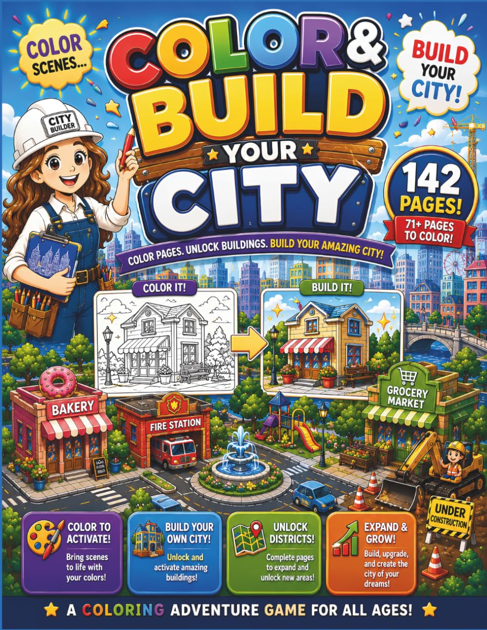 Color & Build Your City: Color Scenes, Unlock Buildings & Bring Your City to Life!