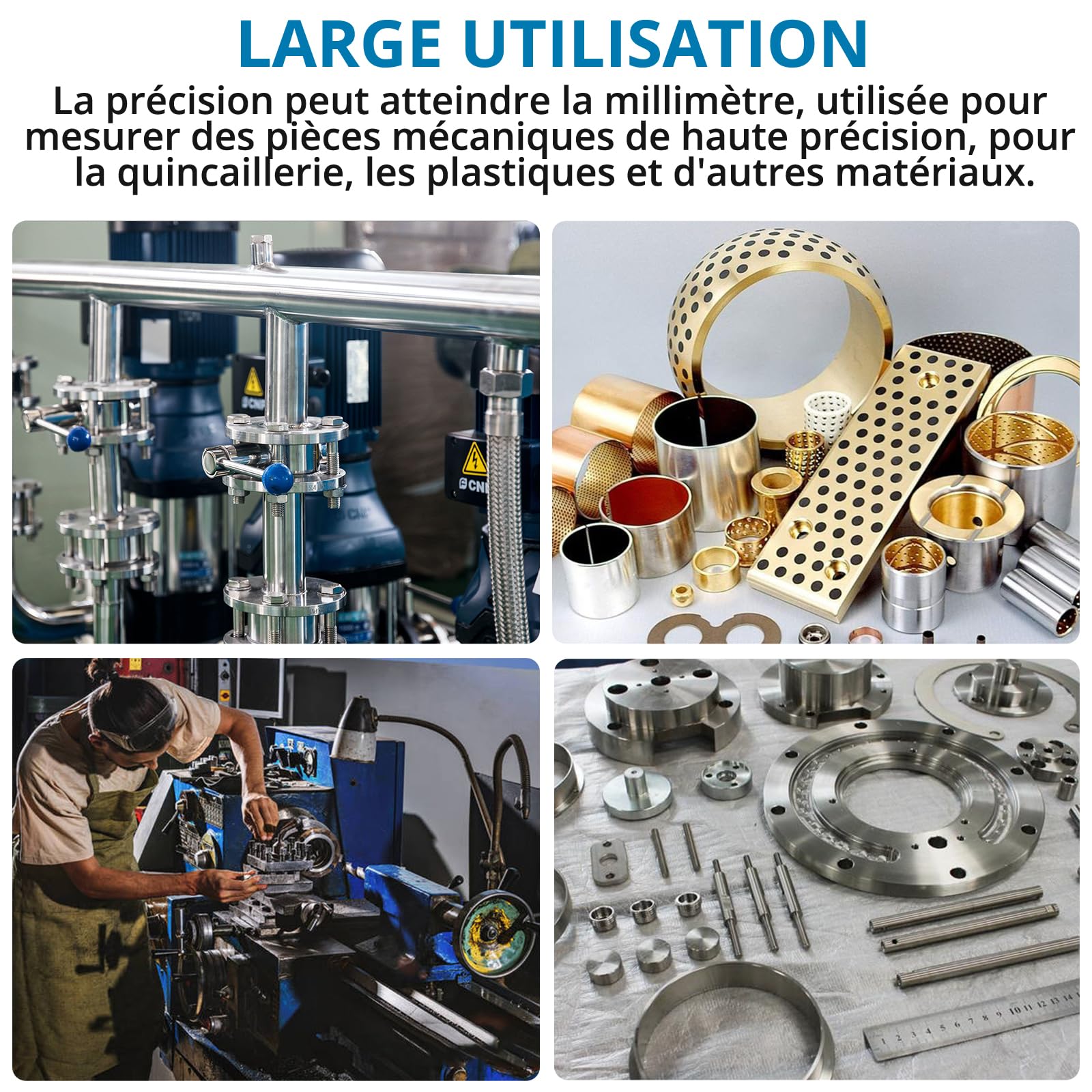 AUTOUTLET Micromètre Numérique Extérieur LCD Multifonction 25mm-50mm 0.001mm Pouces Métriques Affichage Numérique et Lecture d'Échelle 2 en 1 avec Fonction d'Arrêt Automatique et Maintien des Données