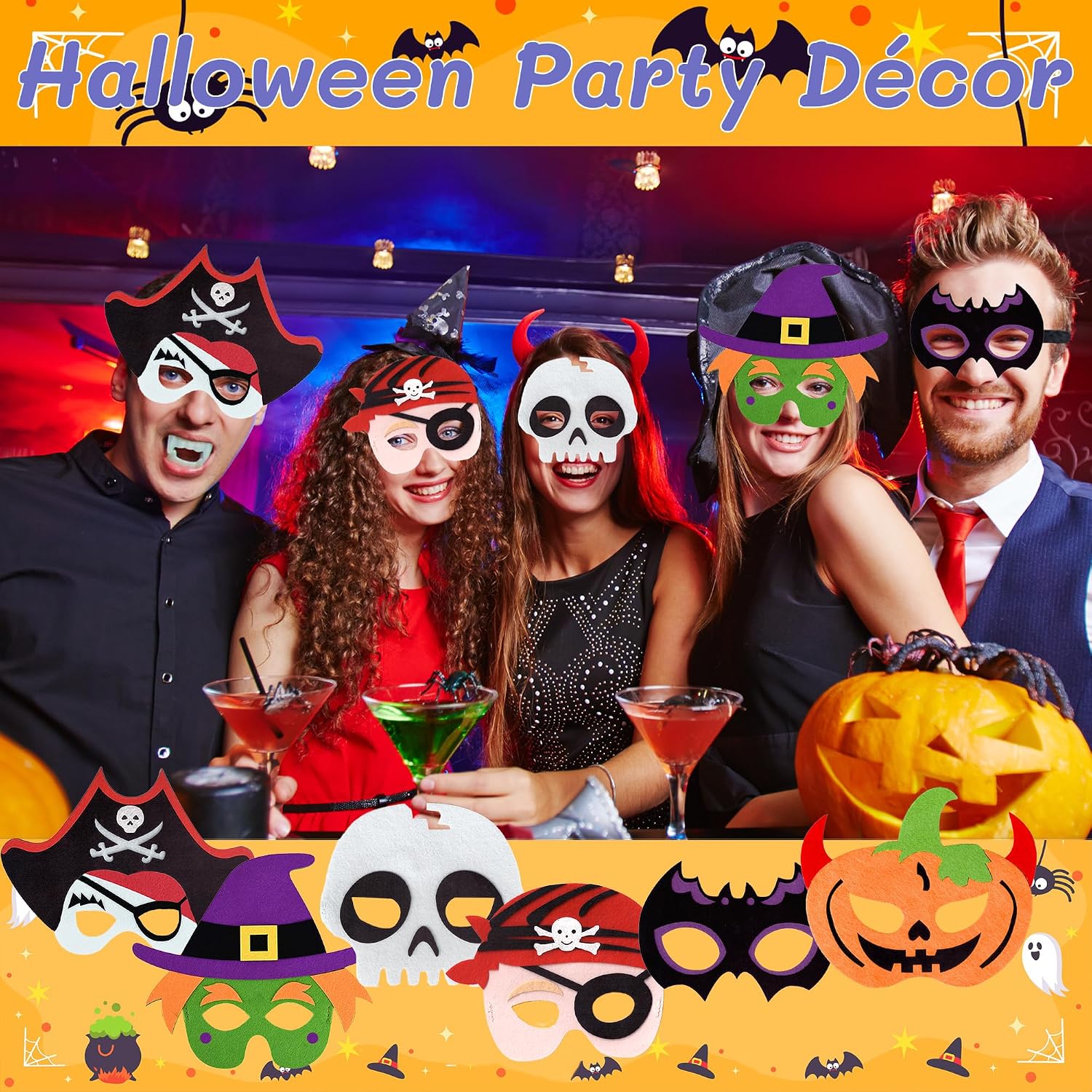 Halloween Masks Craft Kit for Halloween Party Supplies Holiday Classroom Home Activity Art Project