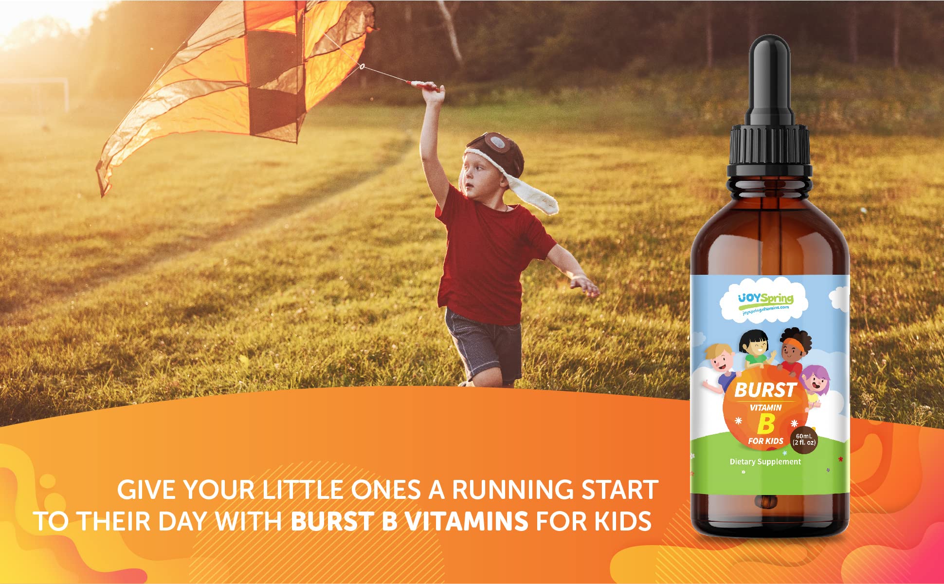Burst B Complex for Kids Organic Vitamin B Complex Liquid Kids B