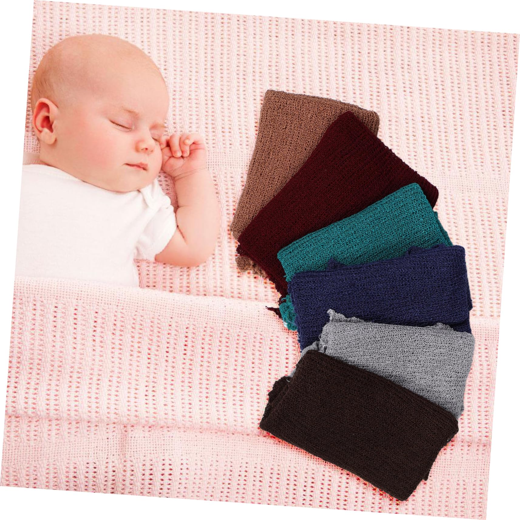 Gatuida Pack de 6 Mantas Envolventes para Recién Nacidos, Acrílico | Elástica y Suave, para Sesiones de Fotos y Fotografía, Accesorios para Fotos de Bebés y Recién Nacidos