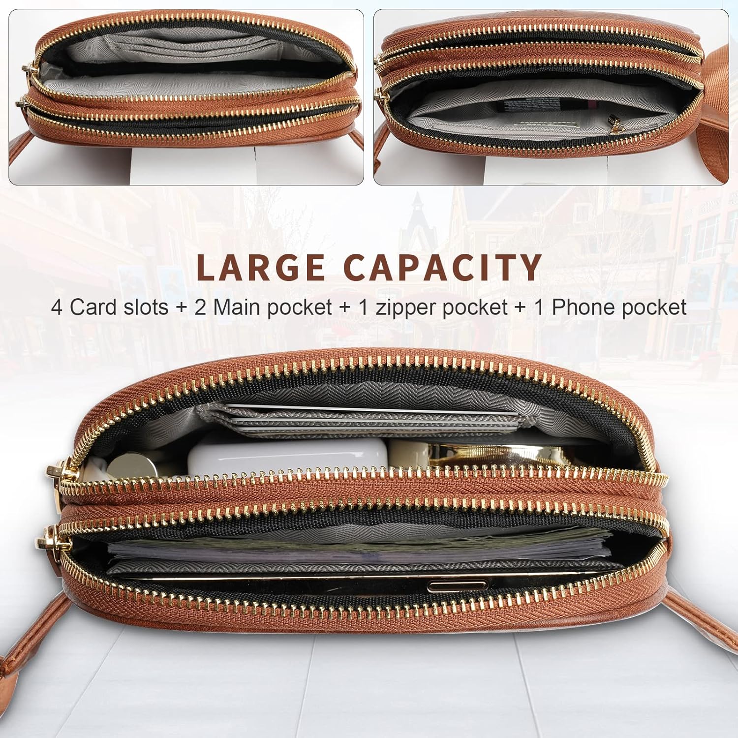 APHISON Fanny Packs for Women Belt Bag Crossbody Bags for Women Mini Everywhere Fashion Waist Bag Vegan Leather Purse with Adjustable Strap - Image 3