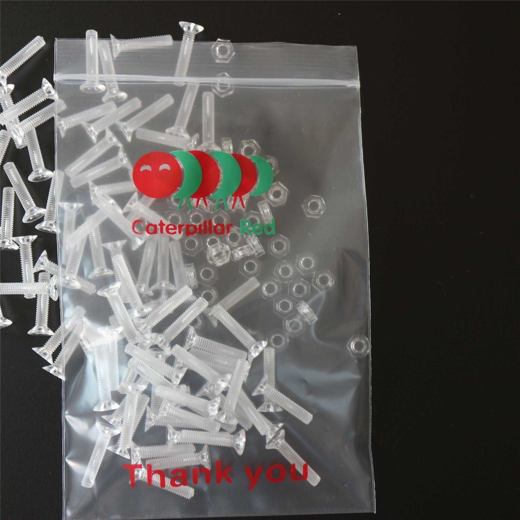 50 x tornillos de cabeza avellanada cruciforme con tuercas y arandelas, plástico acrílico transparente, M4 x 20 mm