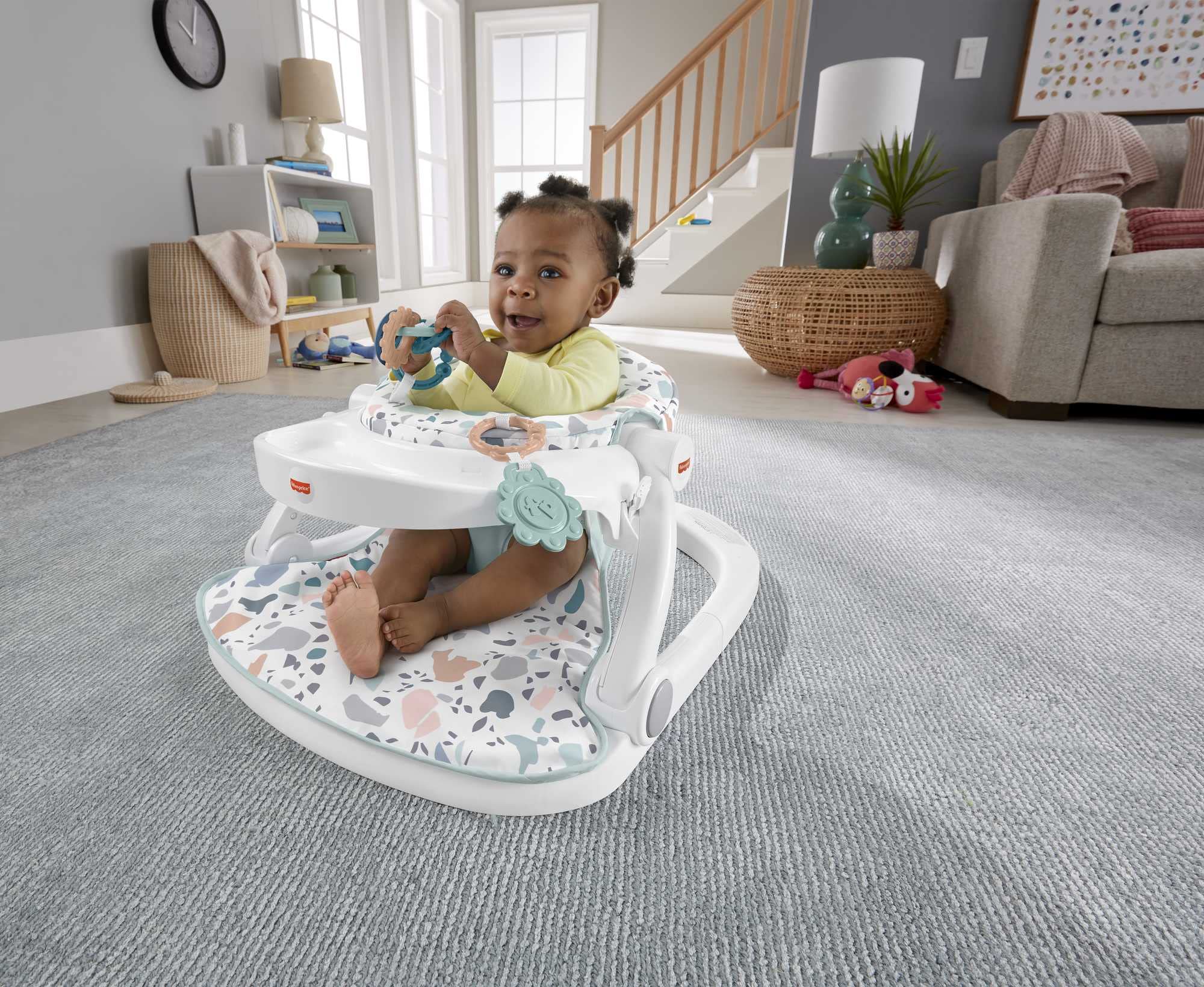 Fisher-Price - DLX Sit Me Up Floor Seat W/Tray - Terrazzo - UK/EU, HBD68