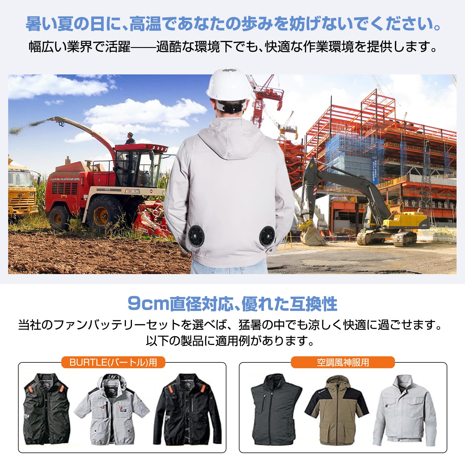 Amazon.co.jp: ファン付き作業服用 ファンバッテリーセット 【トップ
