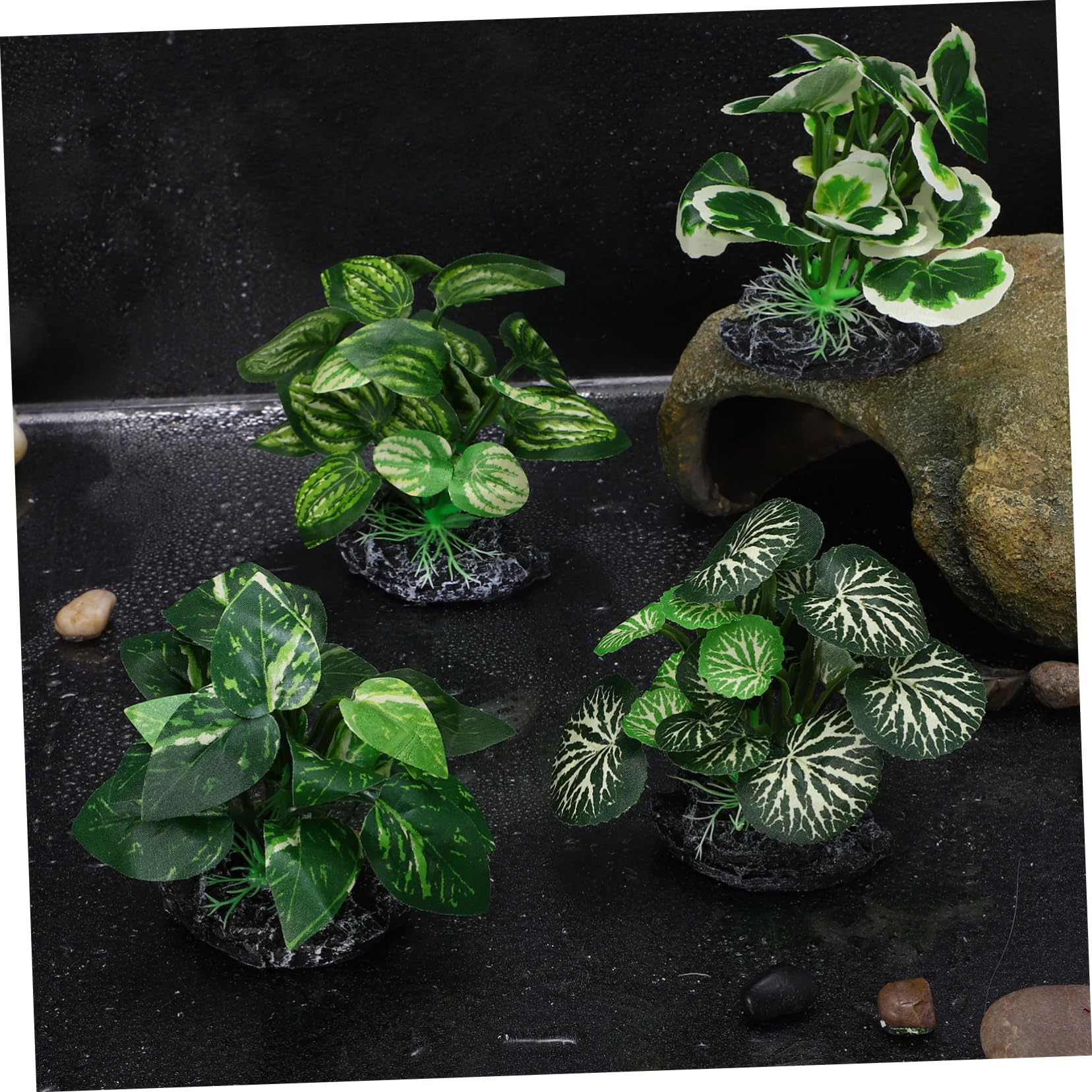 8 Stück Künstlicher Aquarienpflanzen für Aquarium und Fischbecken | Kunststoff, Grün, Unterwasserlandschaftsdeko, Hochrealistisch, Sicher, Praktische Nutzung, Passend für Fischbecken