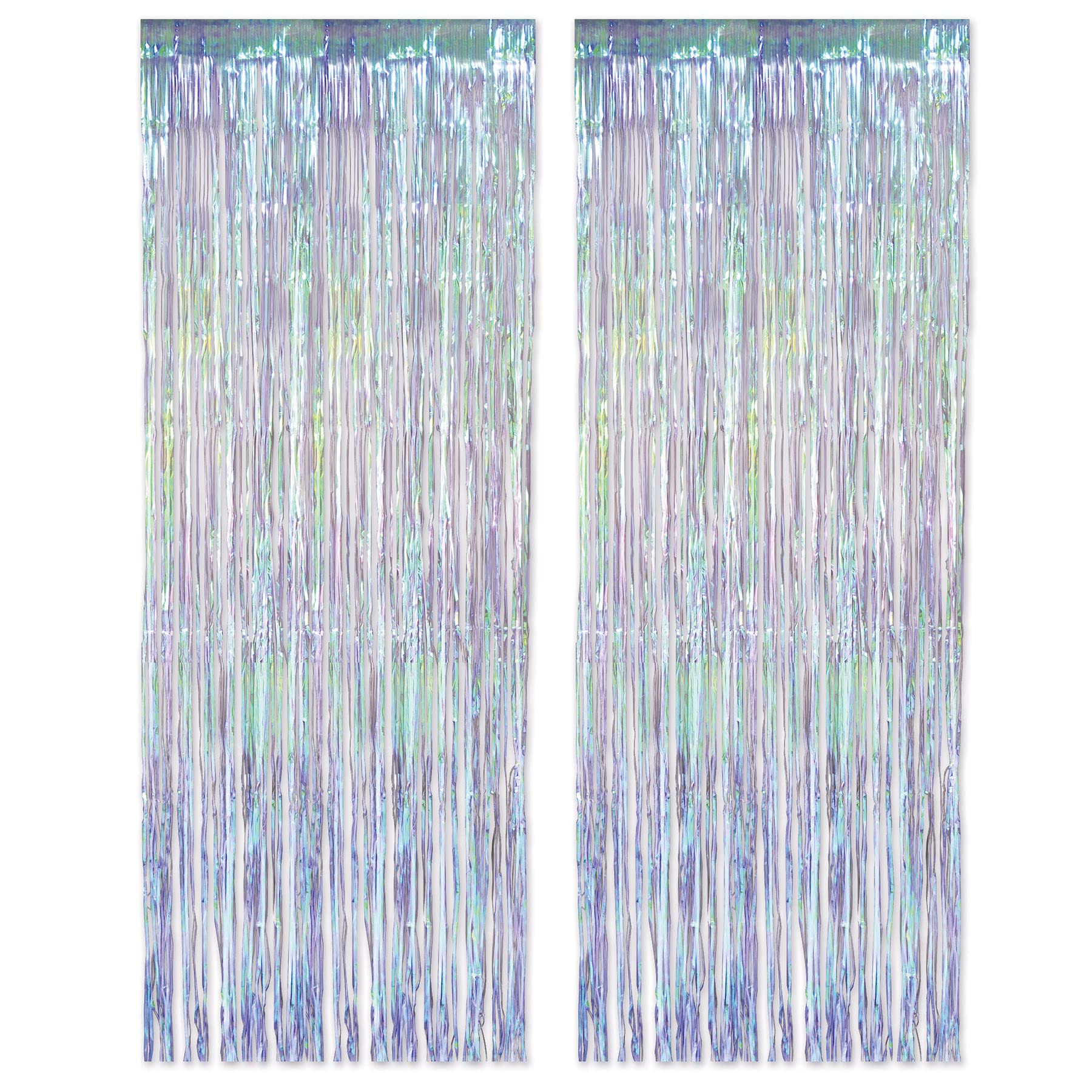 Beistle 53528 Fransenvorhang, 1-lagig, irisierend, 2-teilig, 20,3 x 0,9 m, weiß