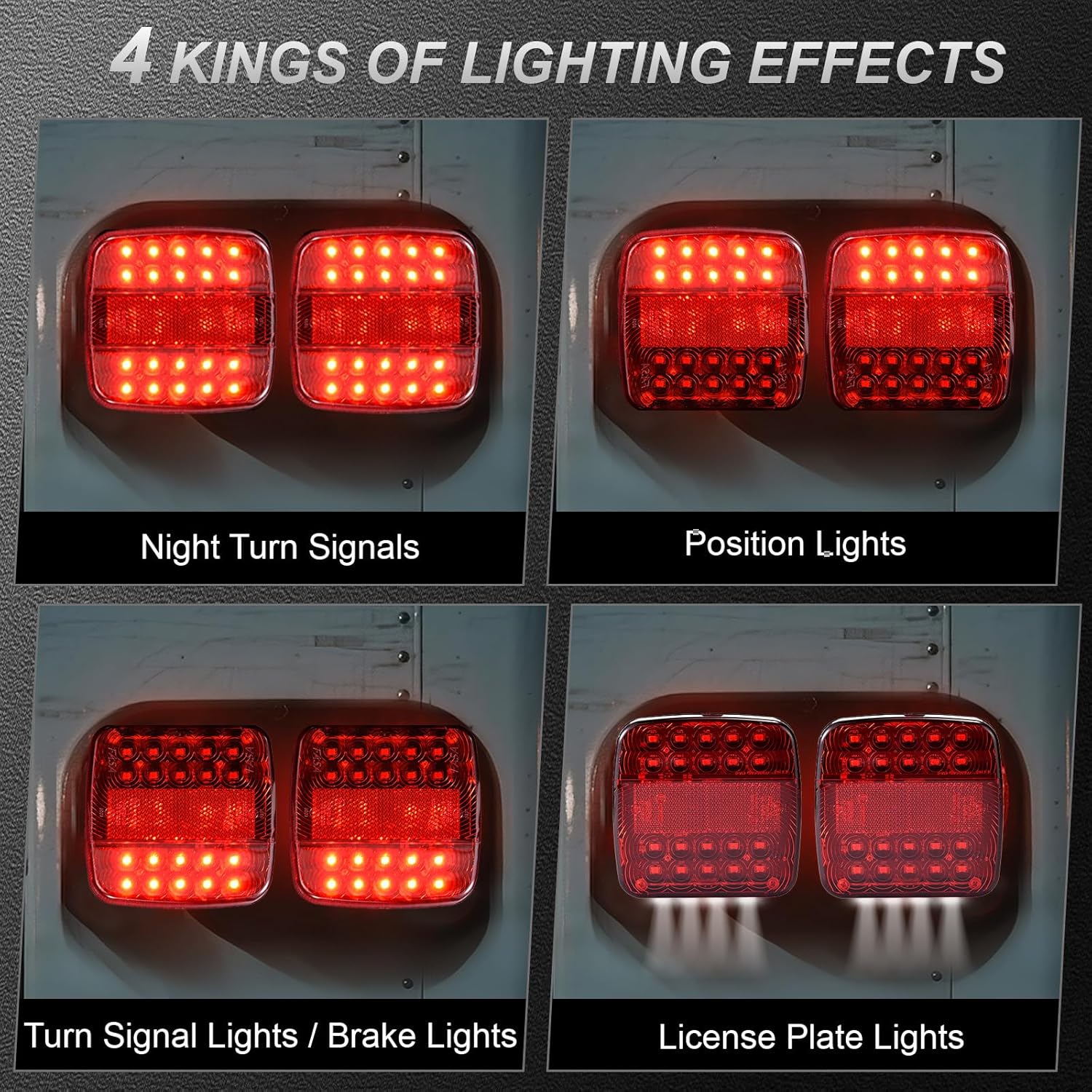 Wireless Trailer Lights - Magnetic Trailer Lights Retroreflectors, Portable Universal Stop Turn Running Backup Reverse Red, Tow Lights LED Kit for Trucks, Boat, RV, Vehicle, Caravan