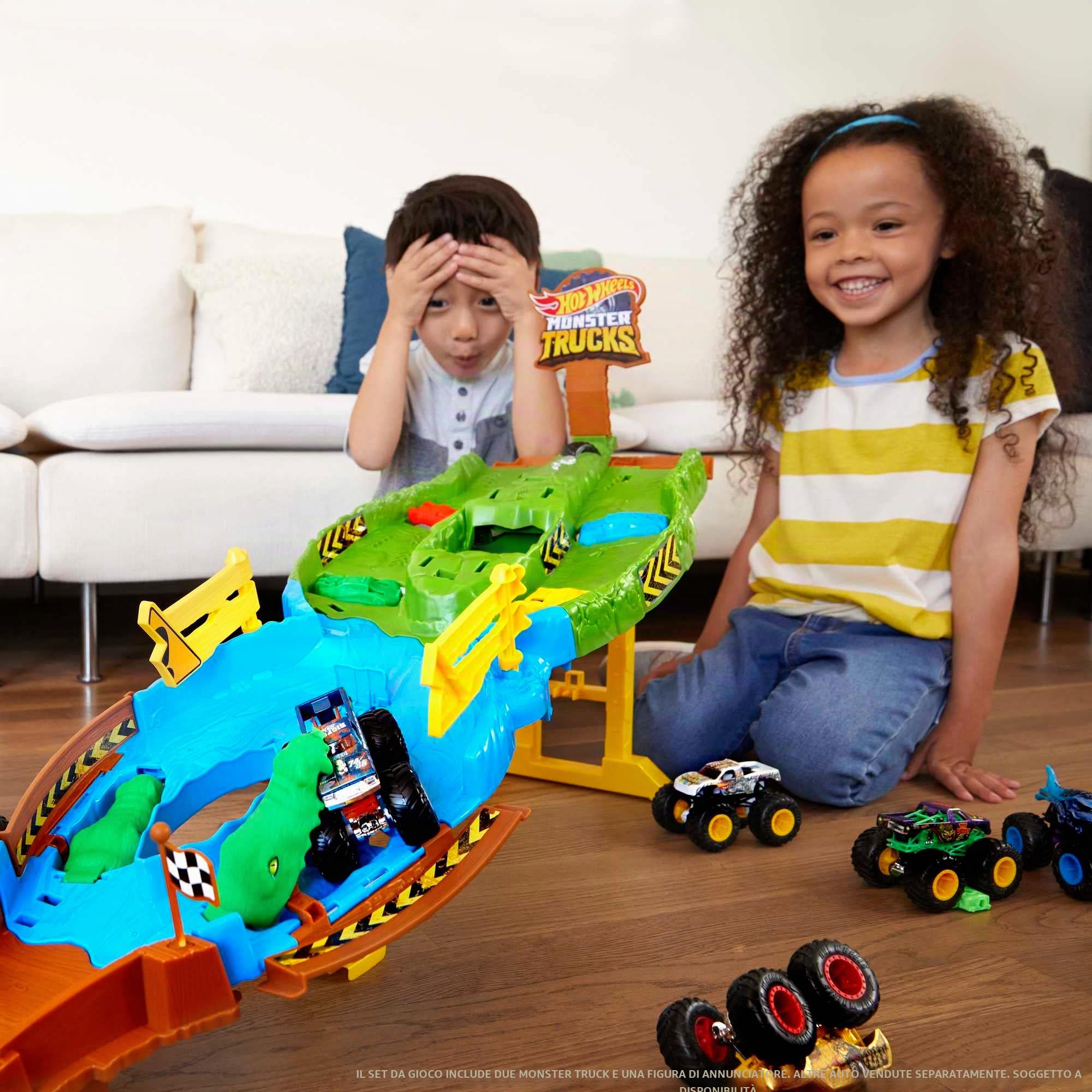 Hot Wheels - City Set Super Squalo Playset con 1 Macchinina, Pista a Tema Nemesi, Si Collega ad Altri Playset, Giocattolo per Bambini 4+ Anni, HDP06