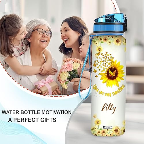 Vista 59 de Hyturtle Botella de agua motivacional personalizada con texto en inglés "Just A Girl Who Loves Butterflies", botella de agua motivacional