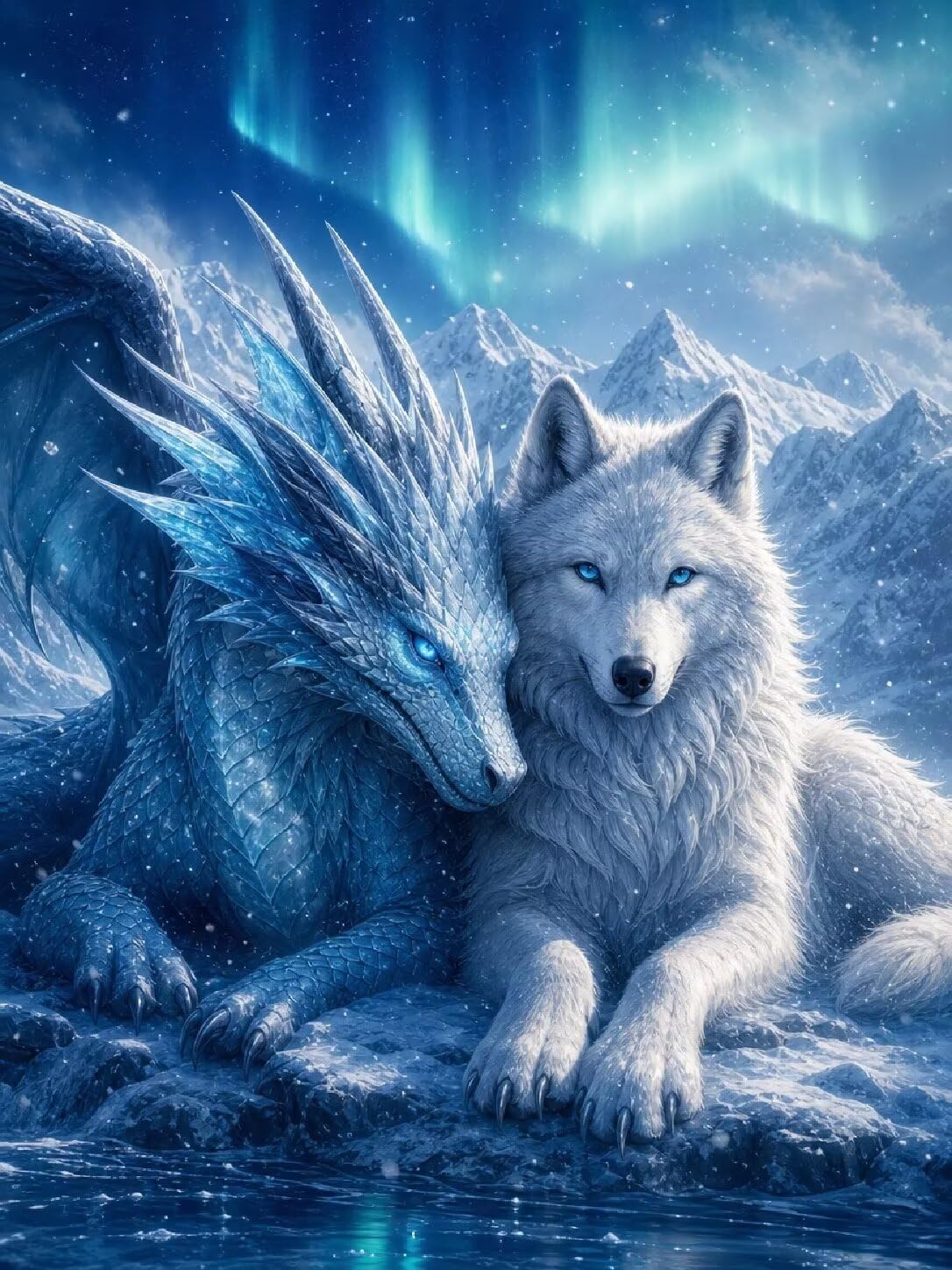 Diamond Painting Lobo Kit, Manualidad Creativa y Relajante 70x90cm C8-131