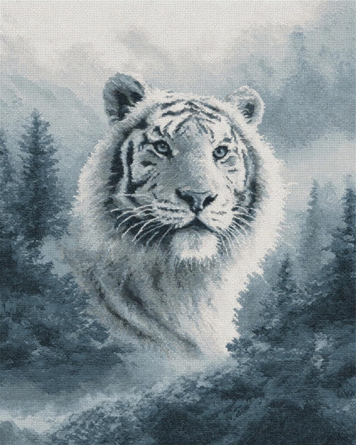 AxiangziK DIY Latch Hook Rugs Kits Tigre blanc de la forêt 55x75cm