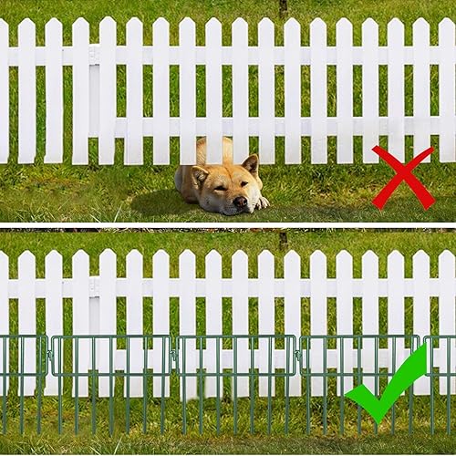 Miniatura 7 de Adavin Valla de barrera de animales negros, paquete de 10 unidades de 12 pulgadas de largo x 15 pulgadas de alto, valla decorativa de jardín sin