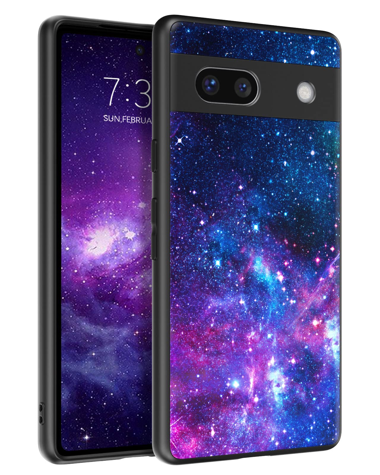 BENTOBEN Leuchthülle Für Google Pixel 7a - Slim Case Mit Nebula Muster, Fluoreszierend