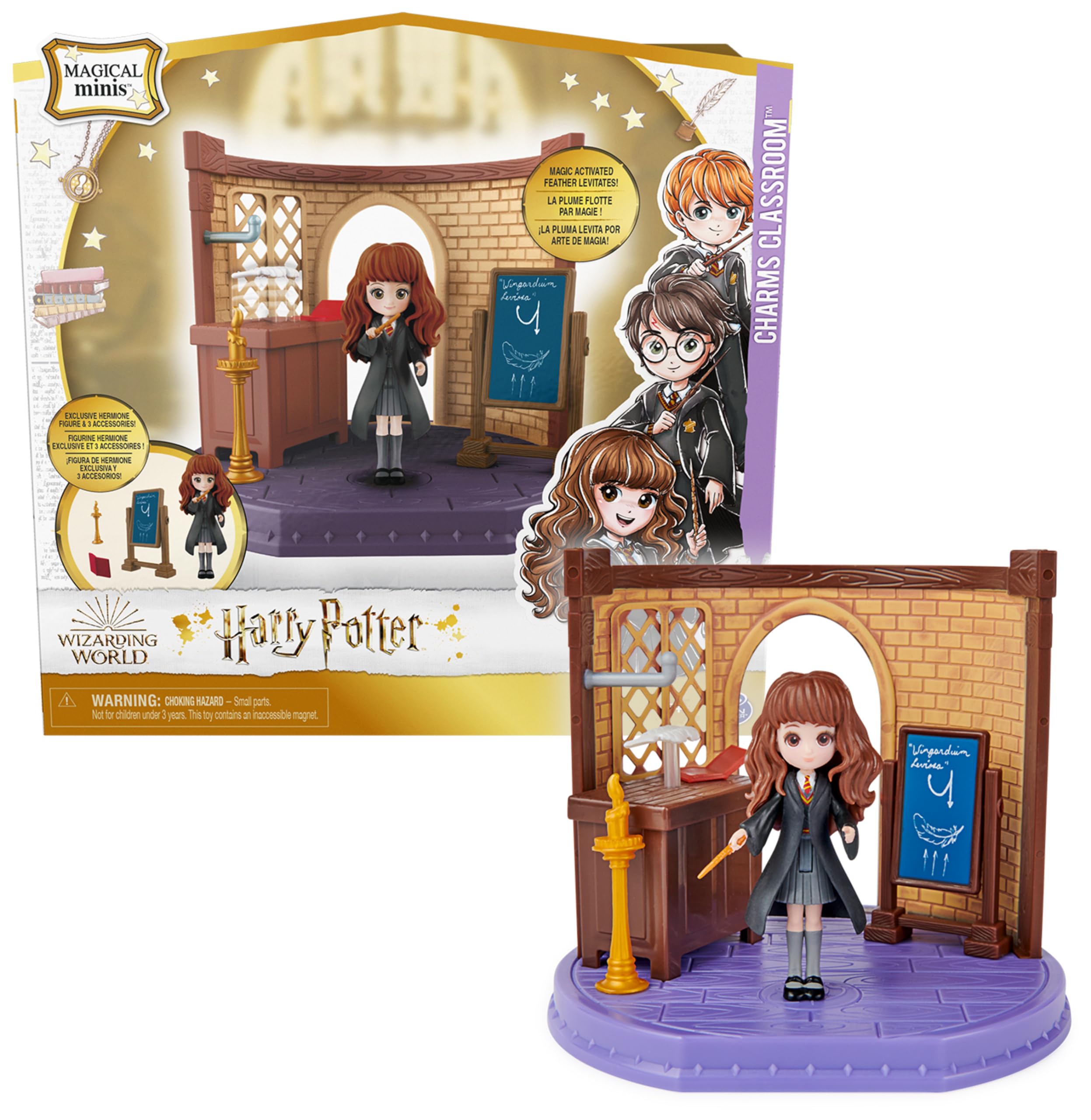 Wizarding World, Magical Minis Charms Classroom with Exclusive Hermione Granger Figure and Accessories, Kids Toys for Girls and Boys Ages 5 and up