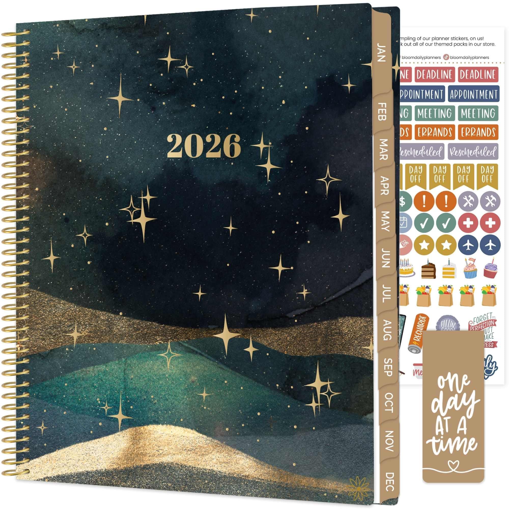 bloom daily planners 2026 Planner (January to December) - 8.5” x 11” Weekly & Monthly Dated Agenda Organizer Book with Stickers & Tabs - Flexible Soft