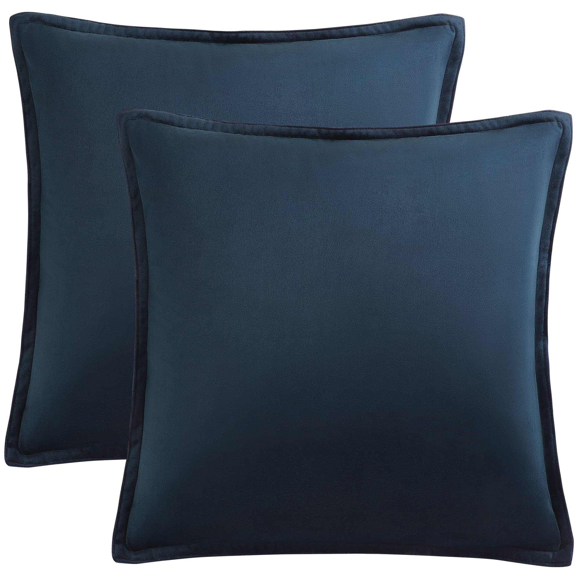 PiccoCasa Decorative Velvet Throw Pillow Covers Pack of 2 Square Solid Soft Cushion Pillow Cases for Sofa Couch