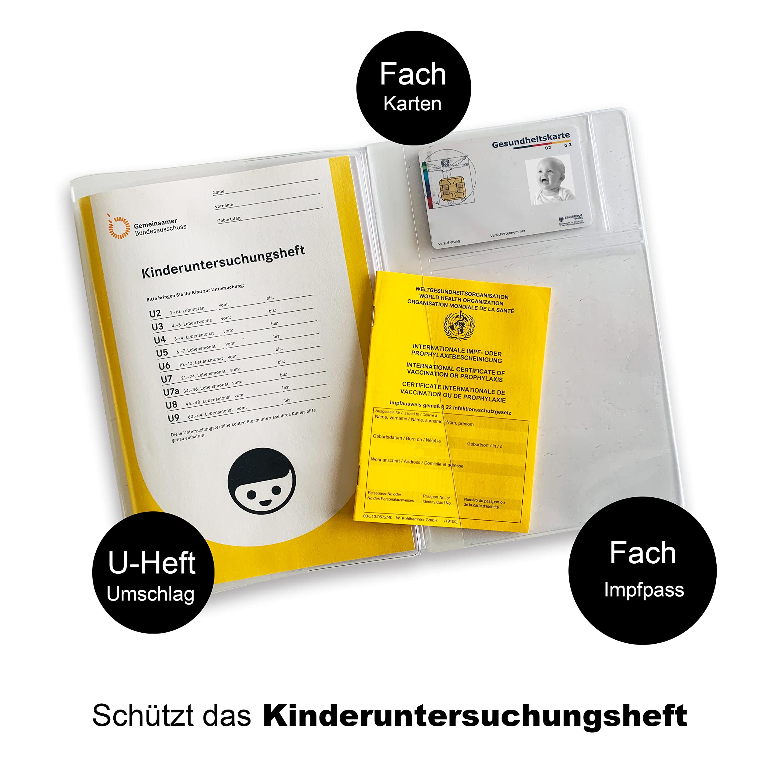 Lot de 3 housses de protection - Qualité supérieure - Protection des documents importants - Organza pour carnet d'examen - Naissance