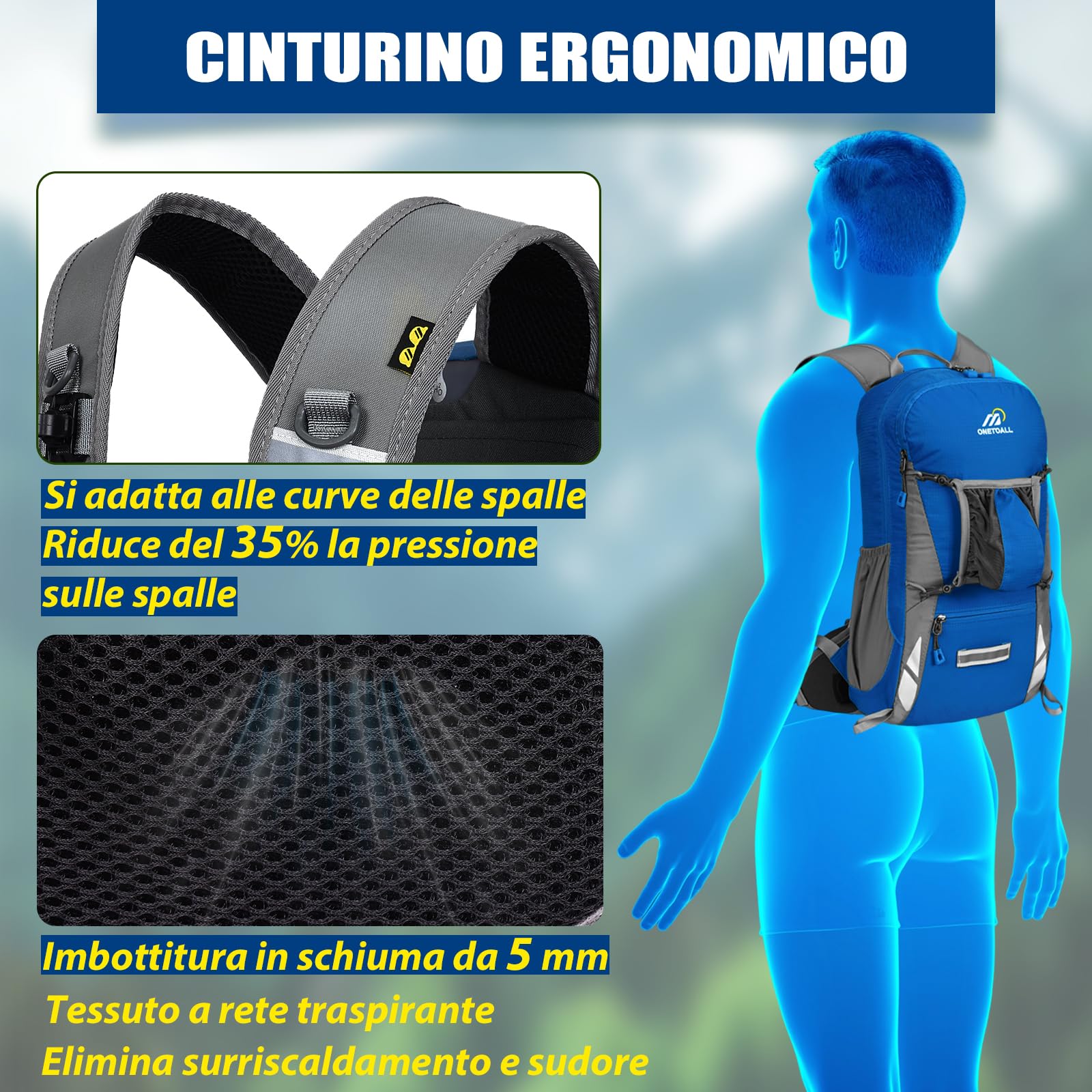 LOCAL LION Zaino Ciclismo con Sistema Schienale, Zaino per Bici con Copertina Antipioggia, Zaino MTB Impermeabile per Uomo Donna, Zaino Sportivo da Campeggio