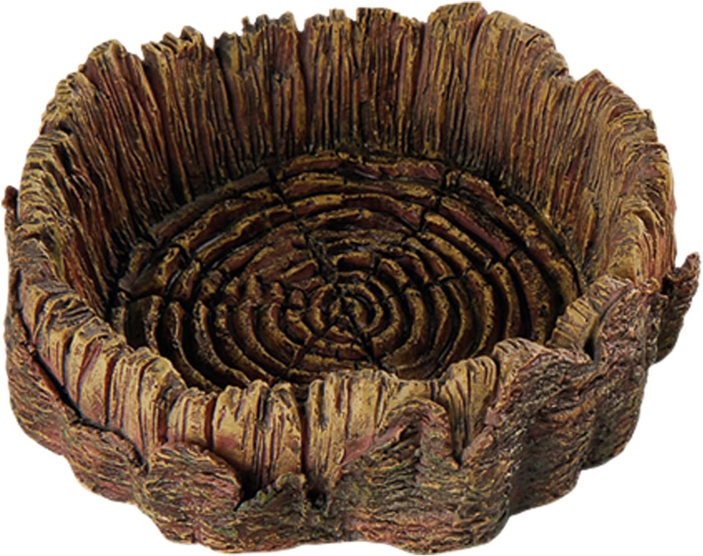 FP27668 Reptile Food Water Dish Vivarium Tree Trunk Decoration Feeder