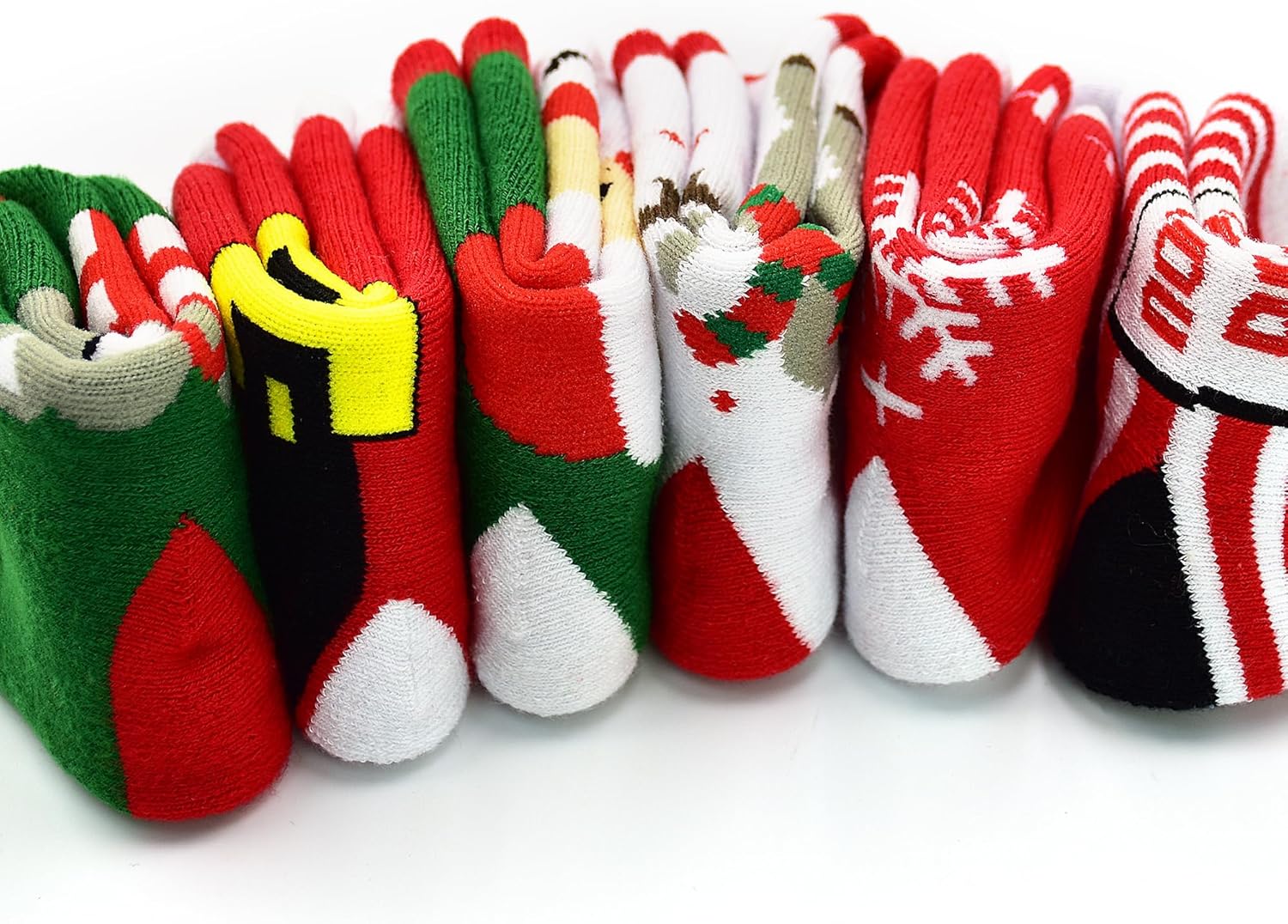 Kids Christmas Socks, Newborn Toddler Kids Crew Socks for Girls Boys(0-9 Years), 6 Pairs Baby Xmas Holiday Socks - Image 4