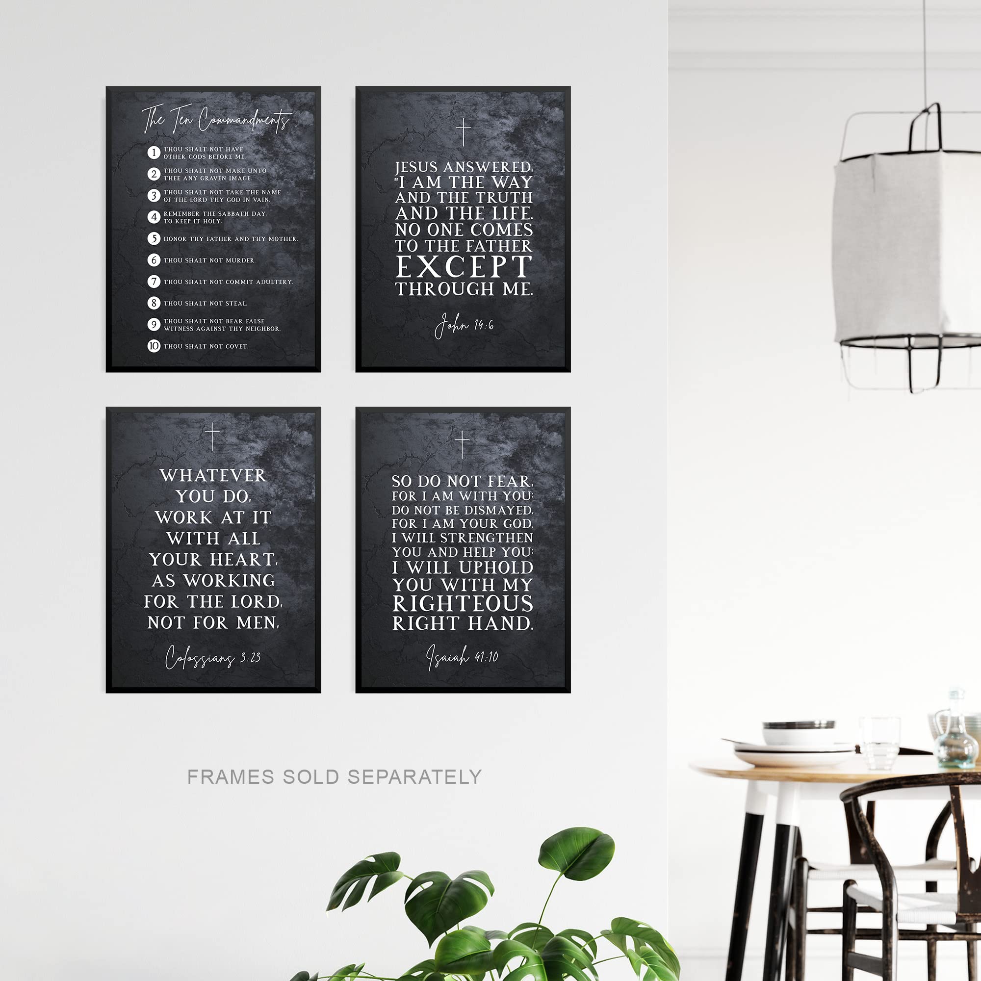 Artery8 Christian Bible Verses The Ten Commandments Unframed Poster Art Print Mixed Pack of 4 A4, A4 Mixed Pack 5, 11.69 x 8.27 inches - Image 3