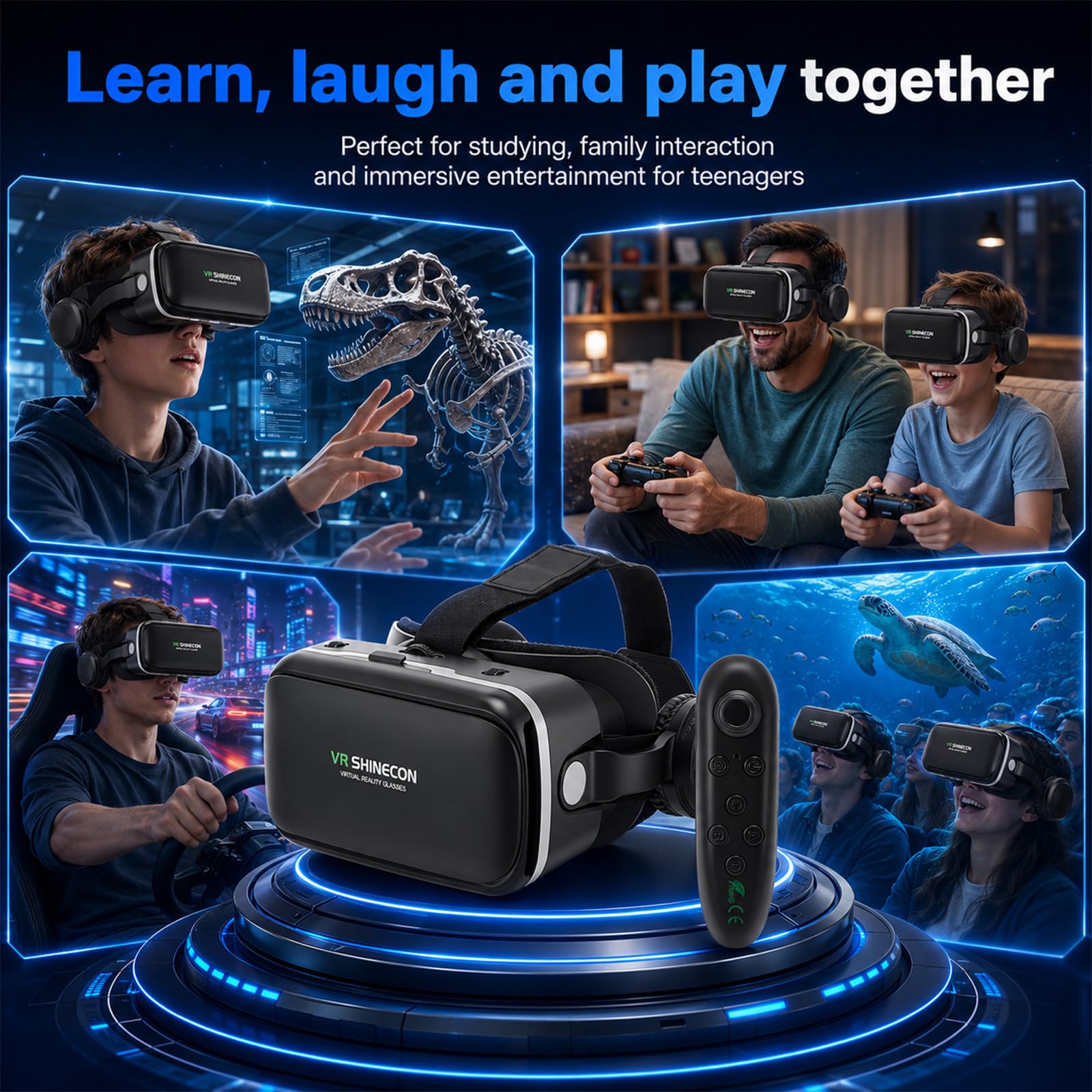 Occhiali VR 3D per Smartphone 4,7-7,2", Visore Realtà virtuale