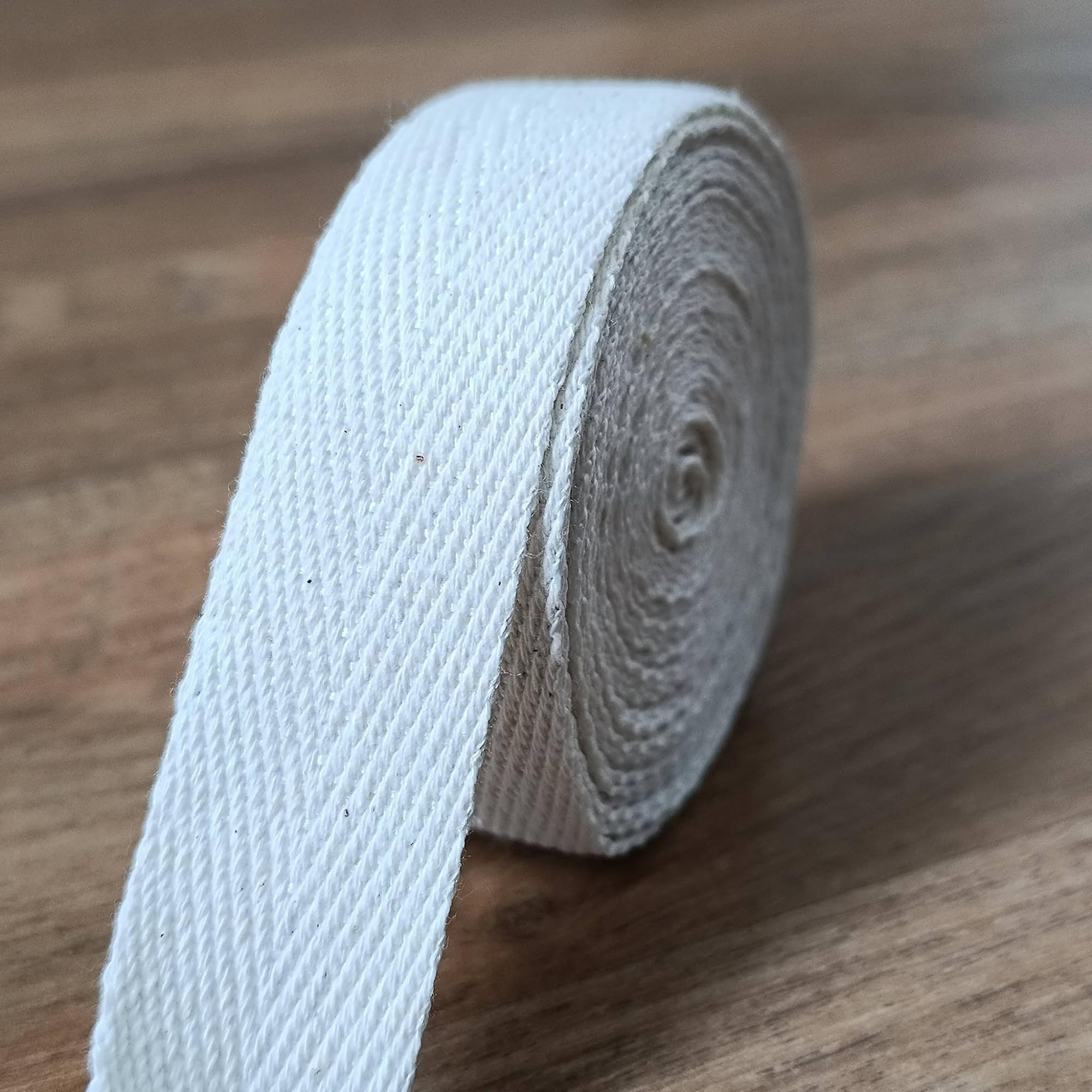 1 Inch X 5 Yard Cotton Twill Tape Webbing Strapping Herringbone – Soft Fabric Ribbon - White-Soft Beige - Handles Bags, Sewing, Book Binding, Pet Collars, Rug Reinforcement, Gift Wrapping Decoration 3